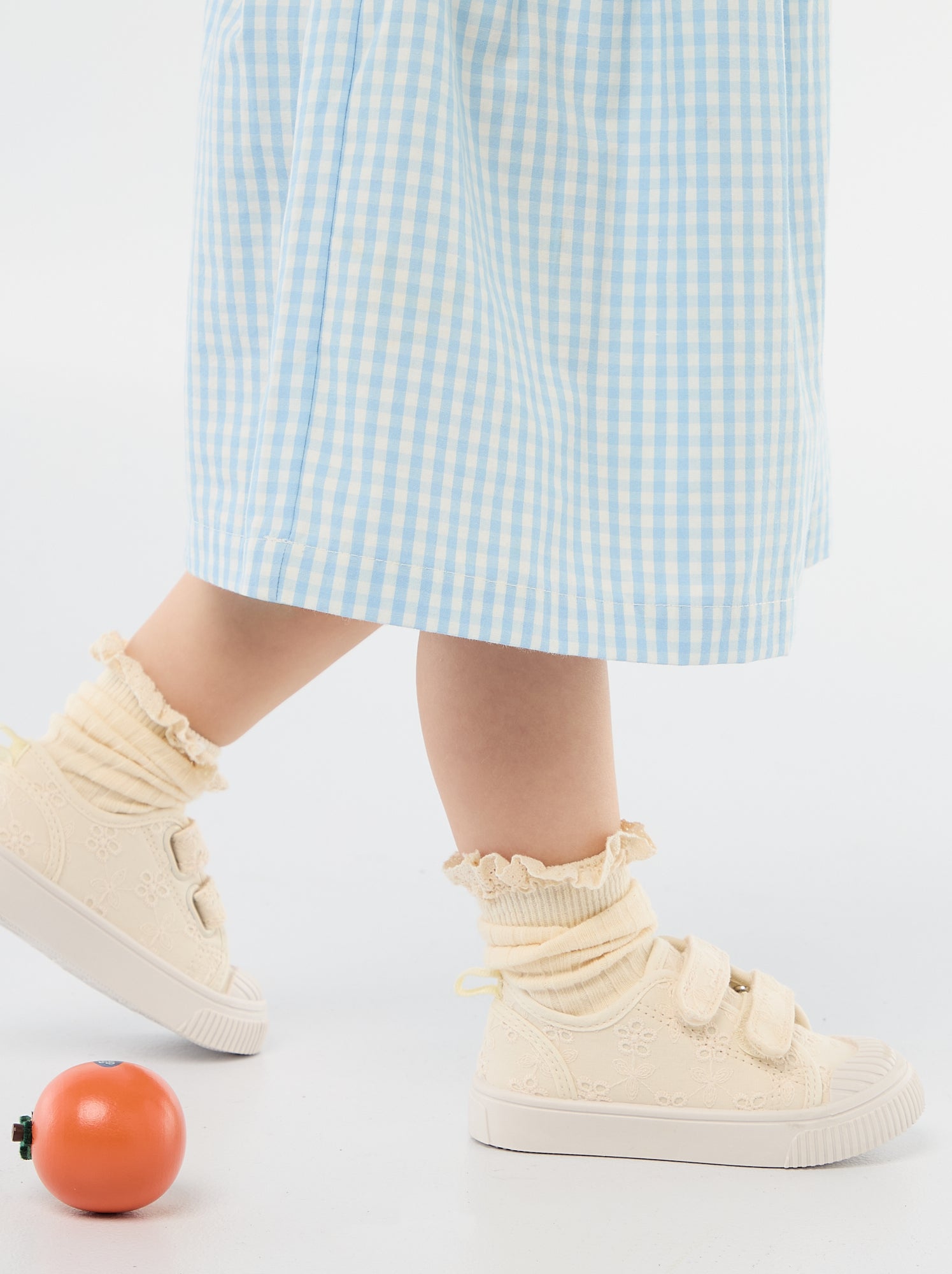 Baskets en toile imprimé damiers - Beige