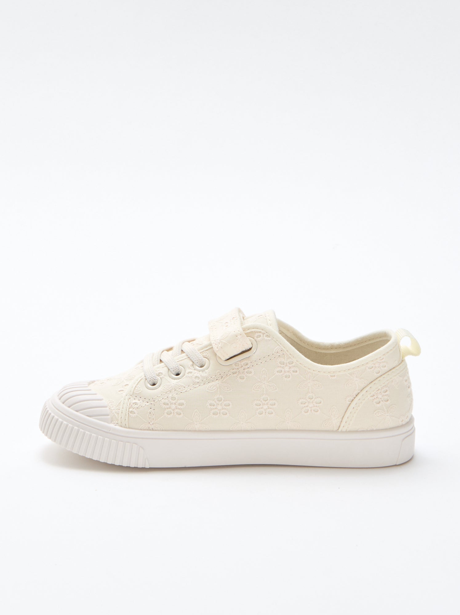 Baskets en toile imprimé fleurs - Beige