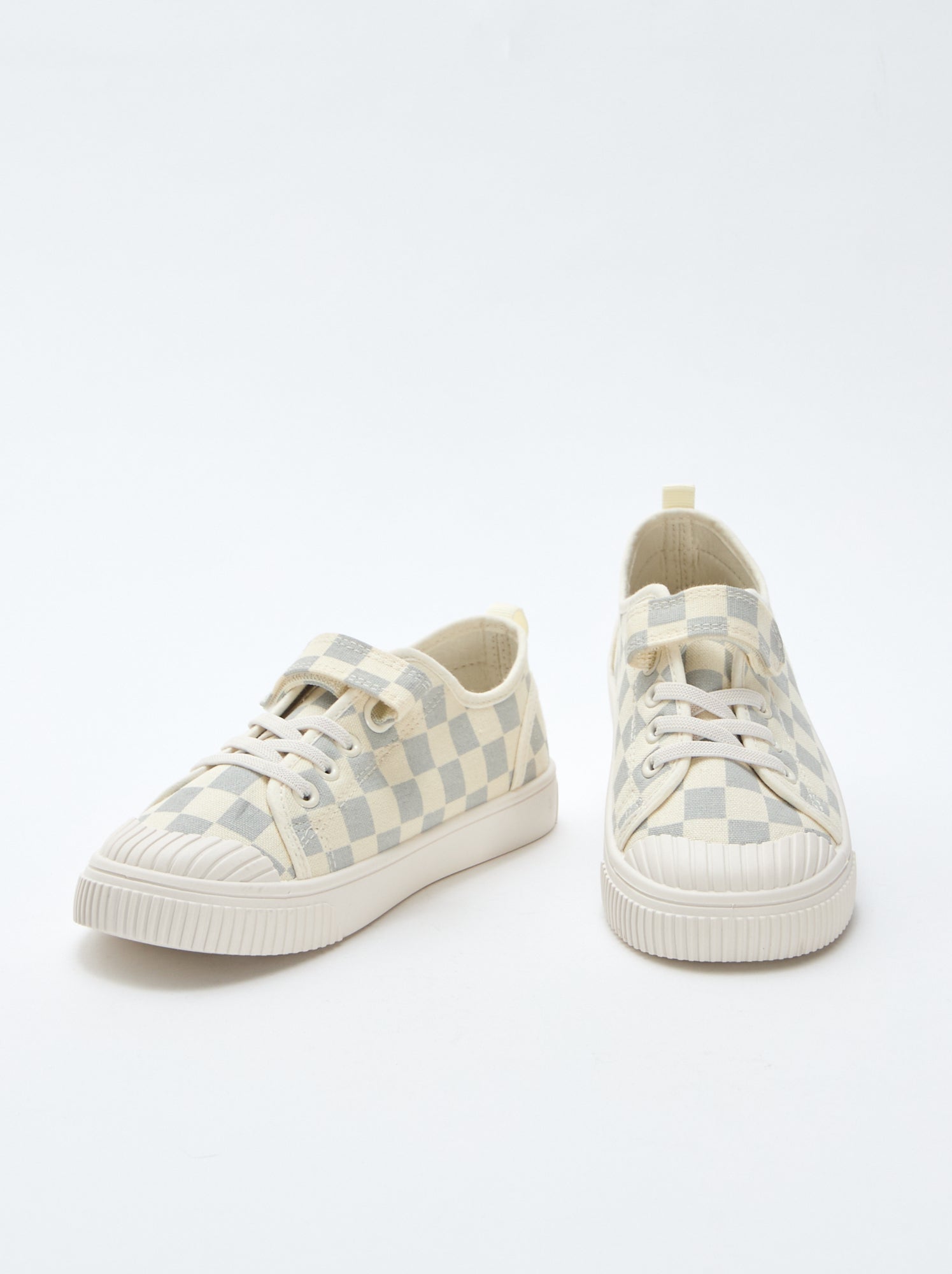 Baskets en toile imprimé fleurs - Bleu