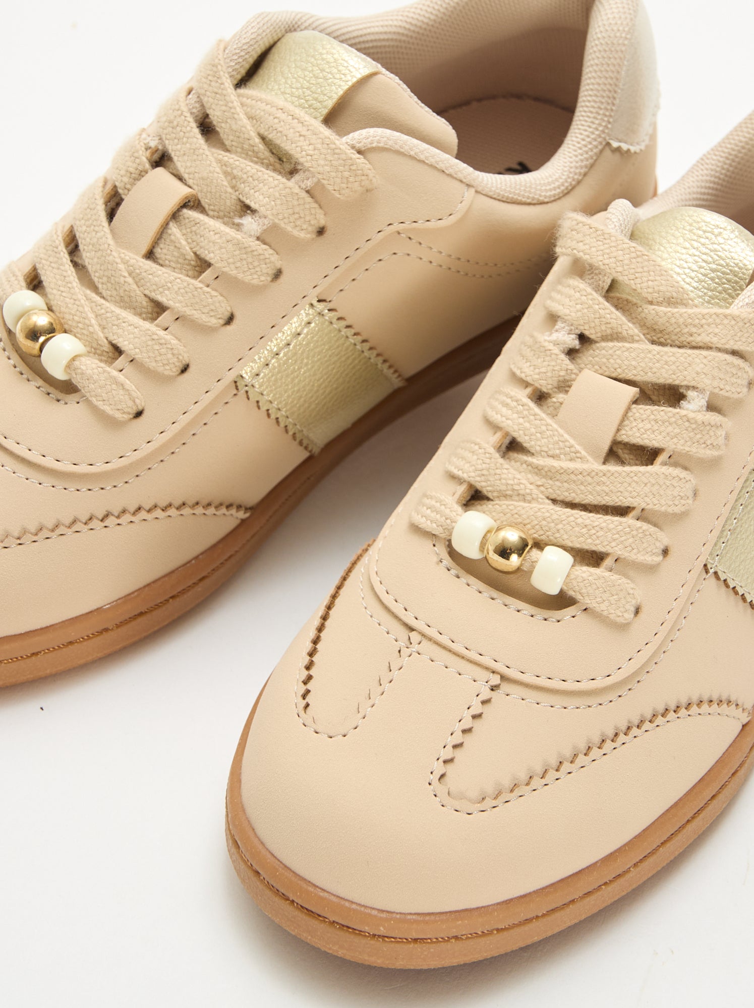 Baskets mode avec empiècements imprimés léopard - Blanc