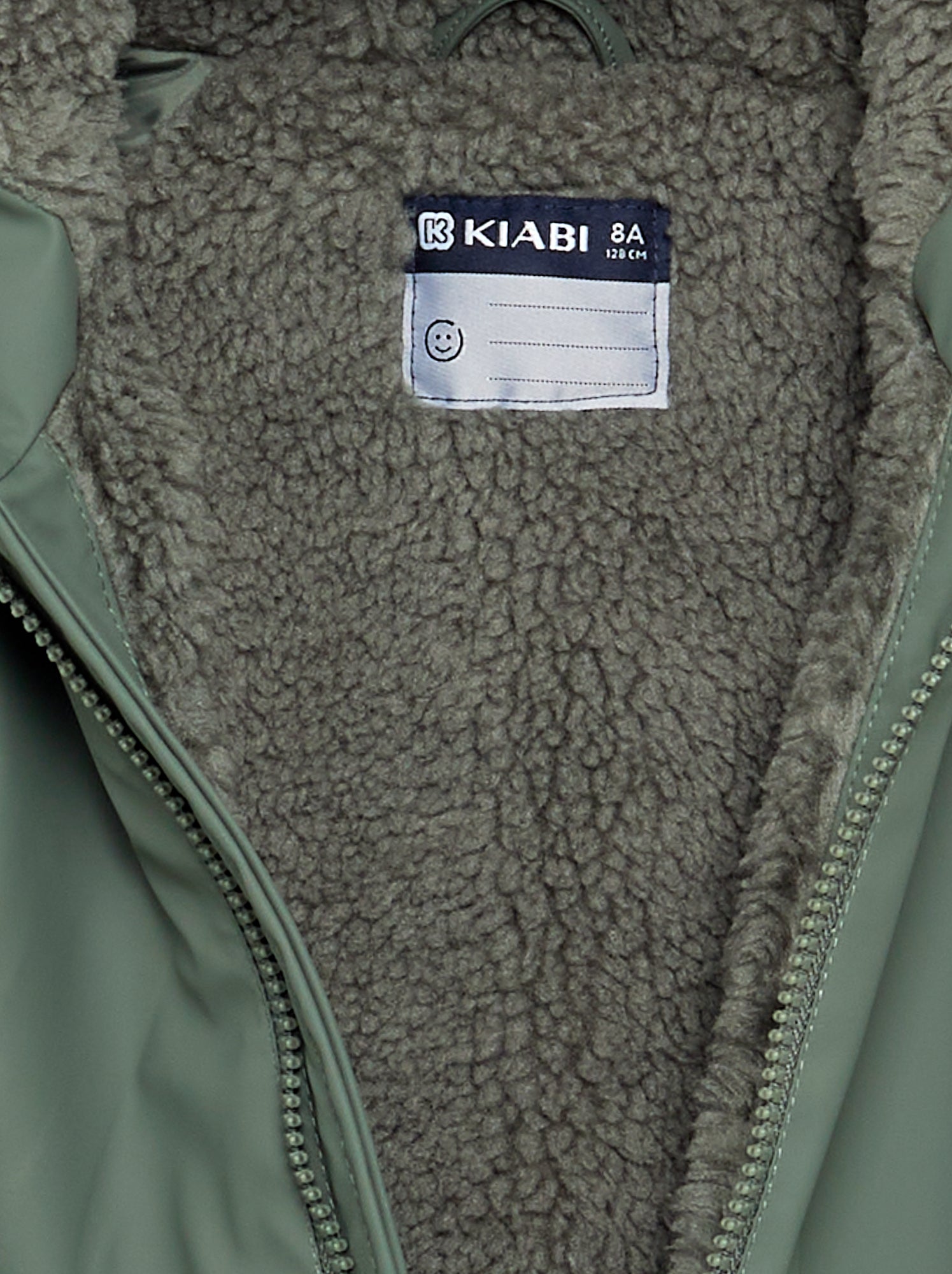 Parka doublée effet moutonné - Vert