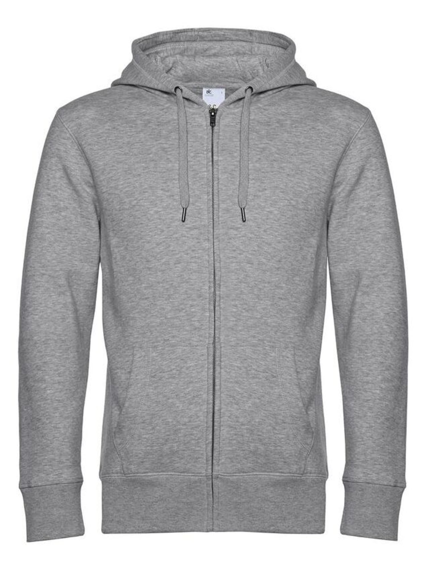 B&C Sweat à capuche zippé Mens King - Gris chiné