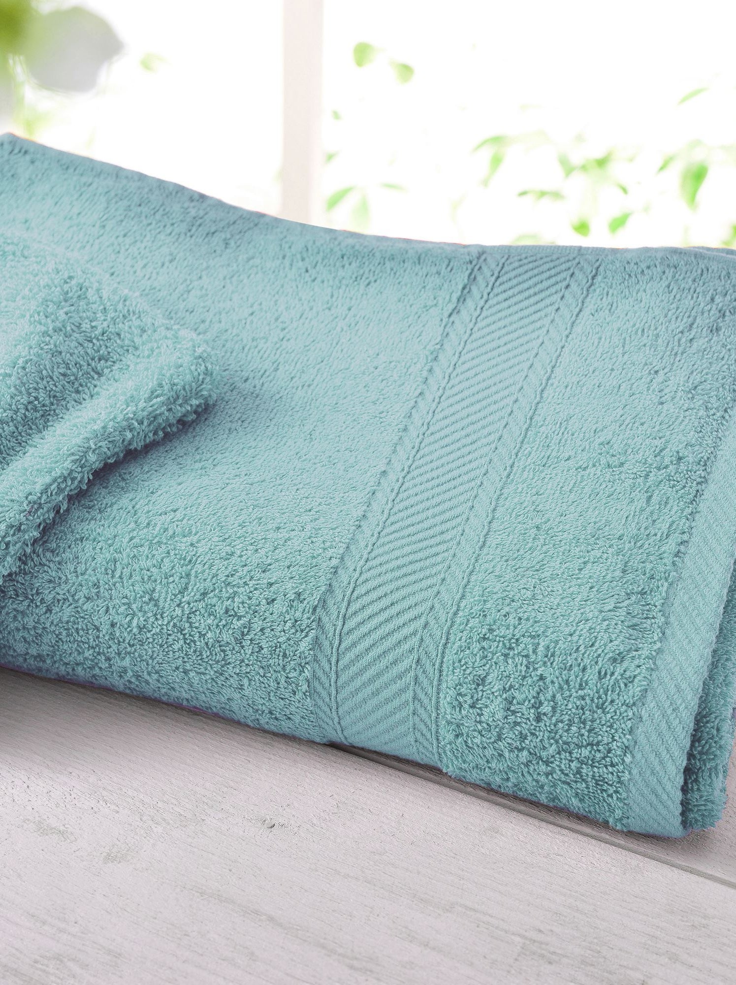 Becquet - drap de bain claire en coton - Bleu turquoise