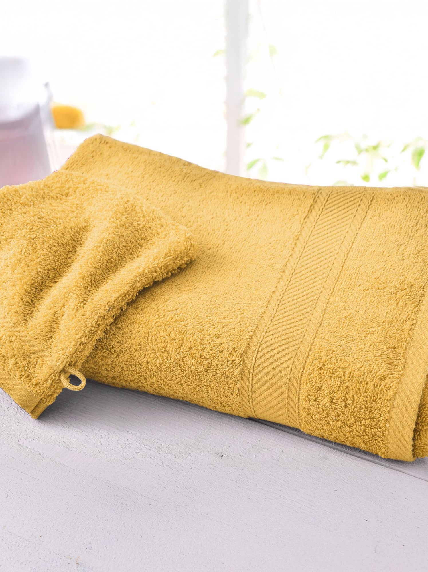 Becquet - drap de bain claire en coton - Jaune foncé