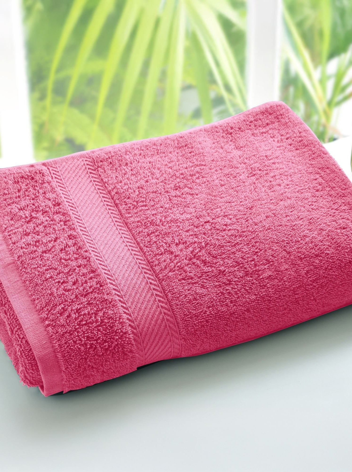 Becquet - drap de bain claire en coton - Rose framboise
