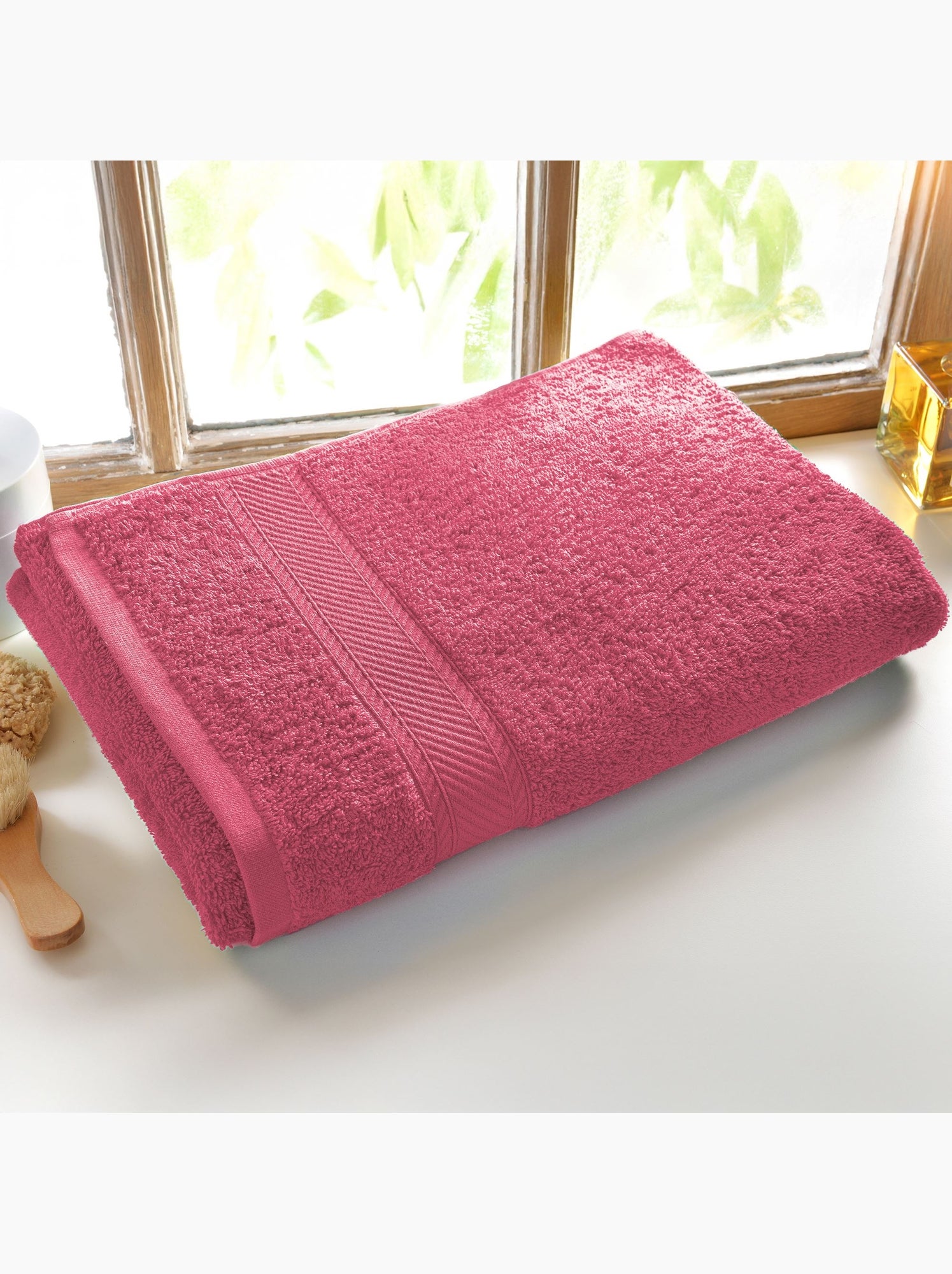 Becquet - drap de bain claire en coton - Rose framboise