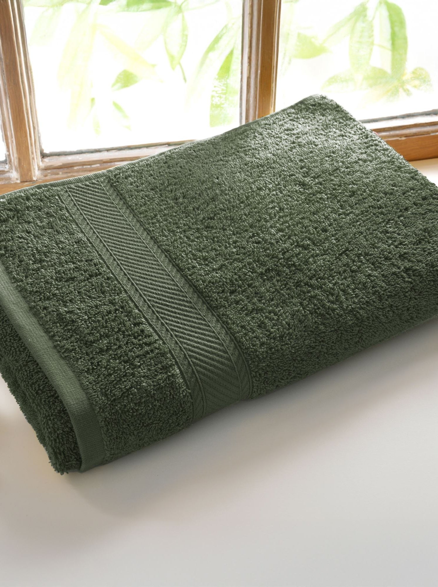 Becquet - drap de bain claire en coton - Vert olive