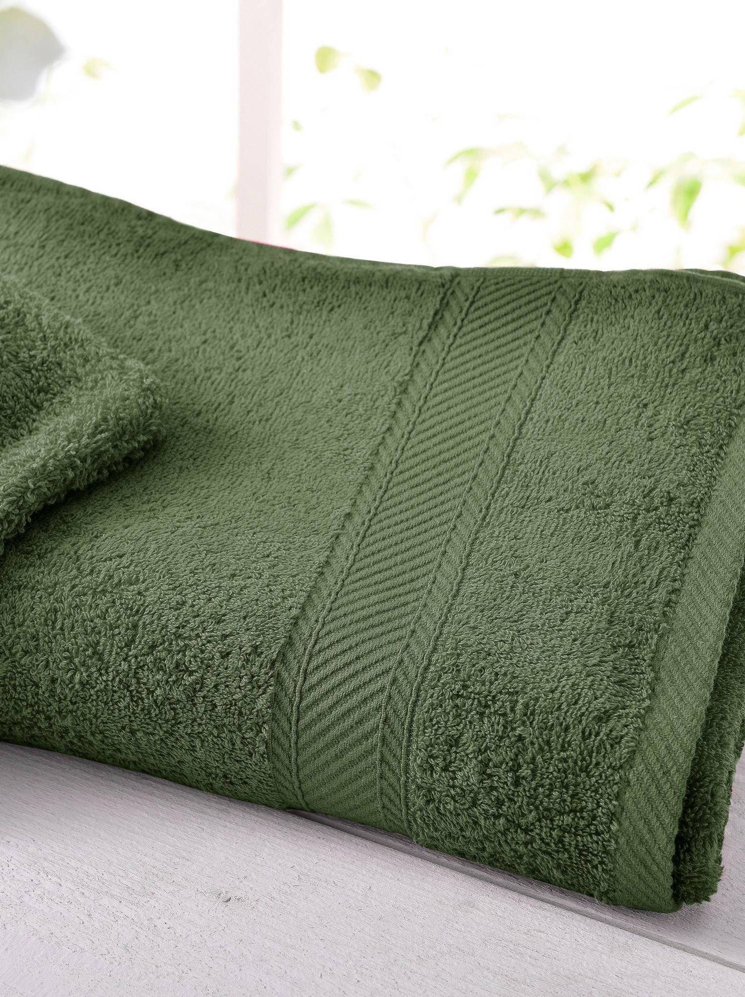 Becquet - drap de bain claire en coton - Vert olive