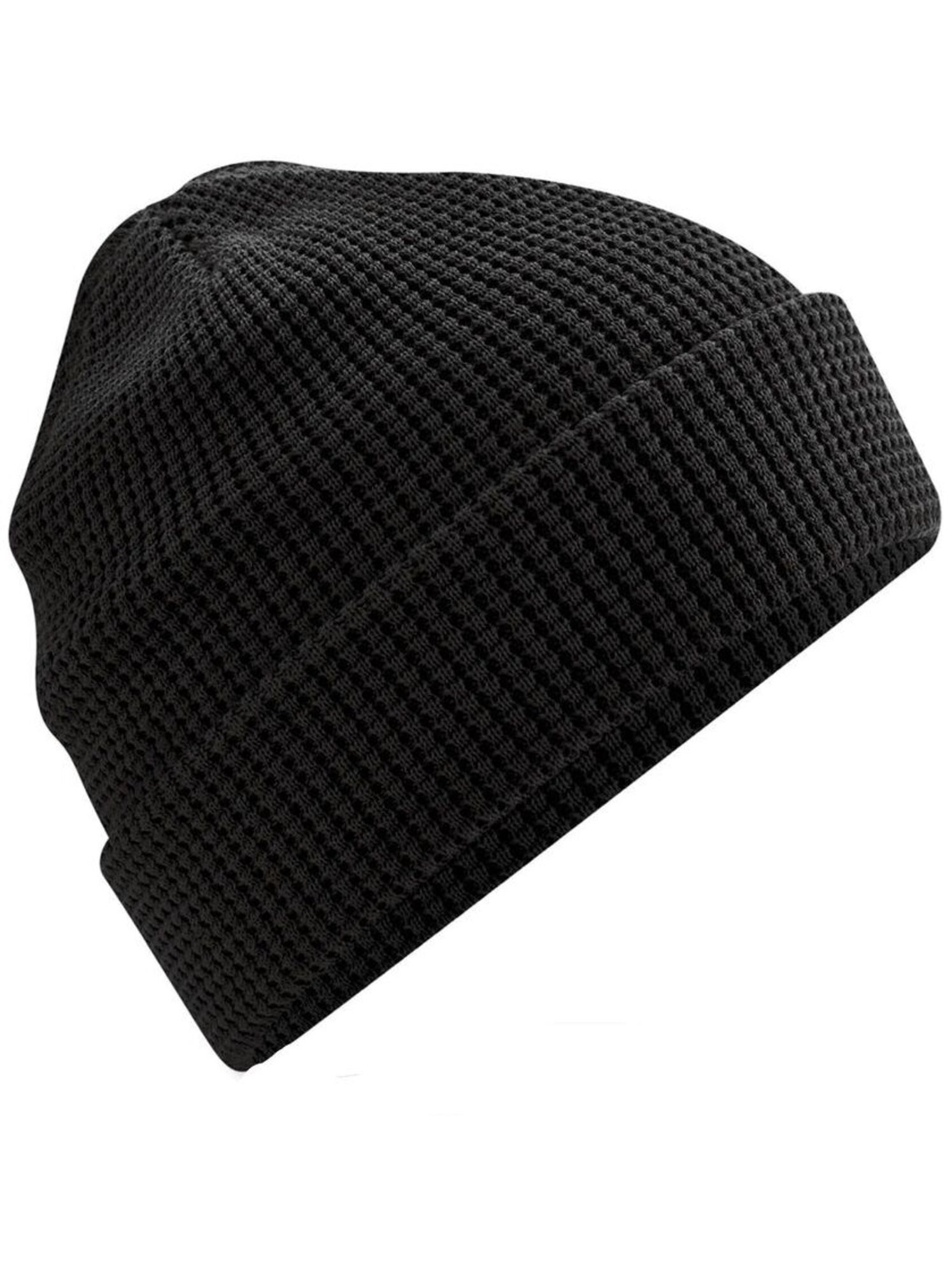 Beechfield Bonnet en coton biologique gaufré - Noir