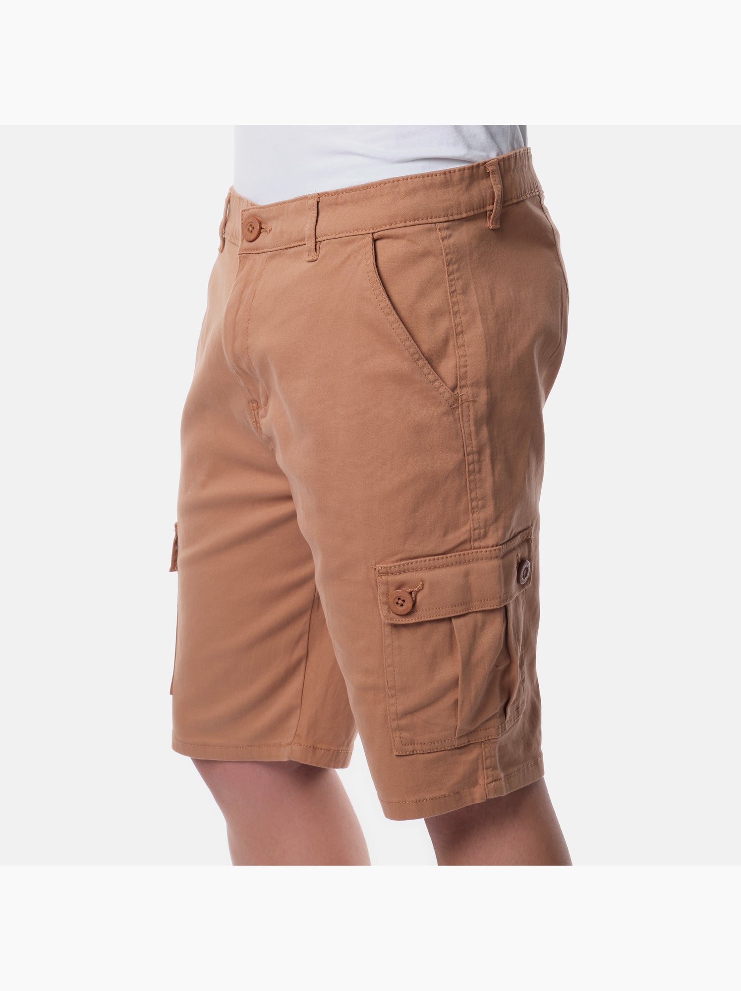 Bermuda cargo multi-poches - Marron tabac