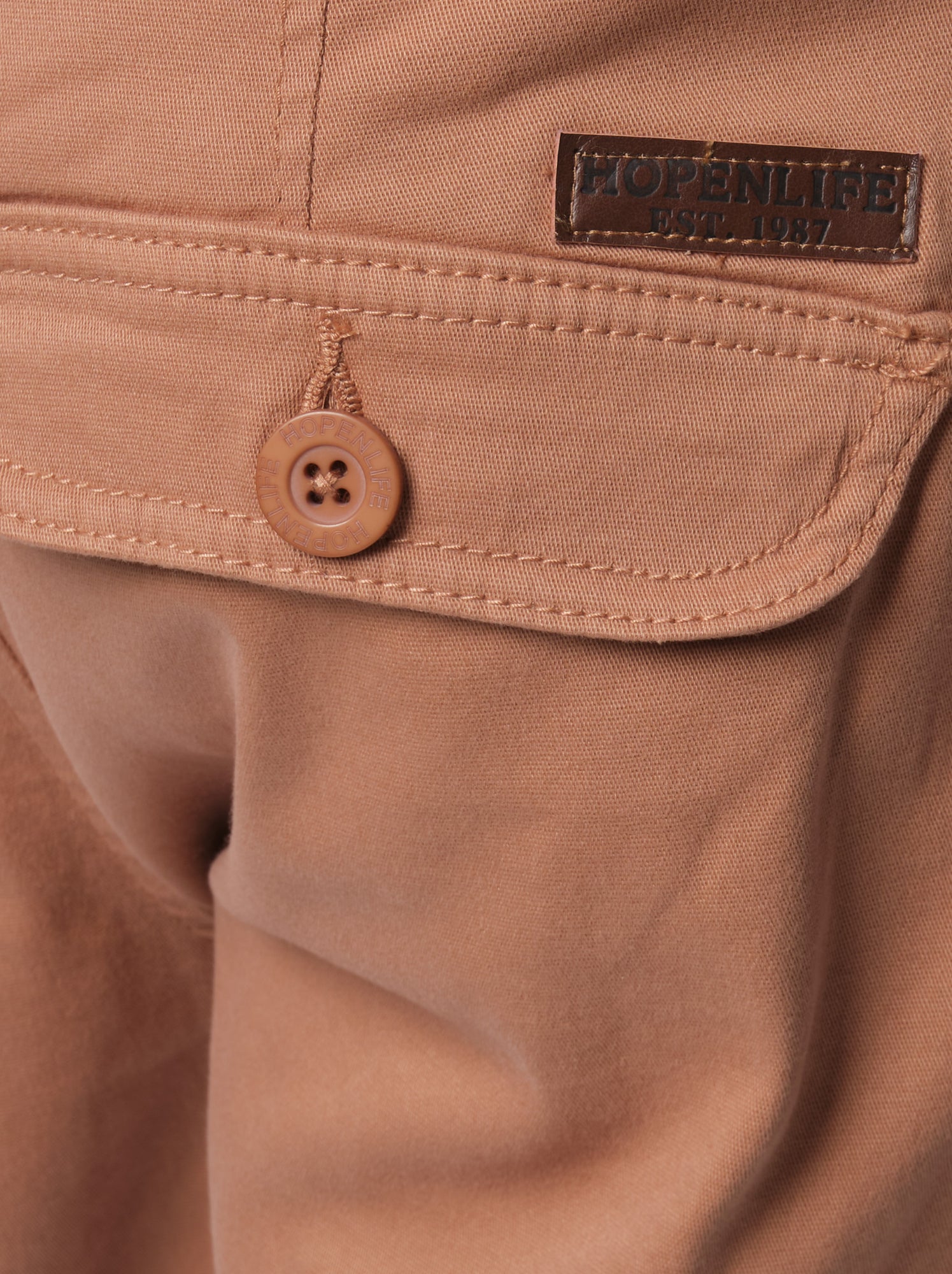 Bermuda cargo multi-poches - Marron tabac