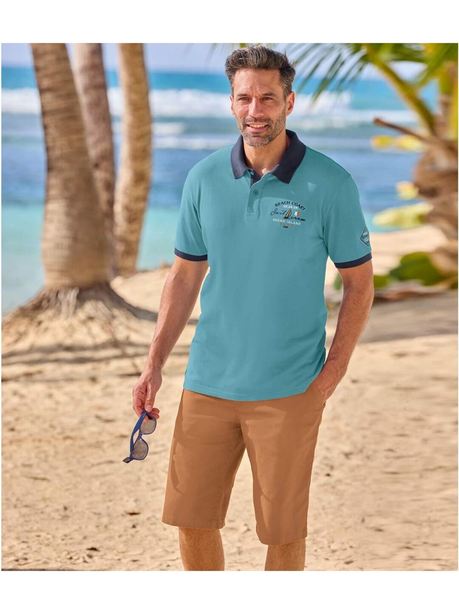 Bermuda chino twill stretch   - atlas for men - Camel