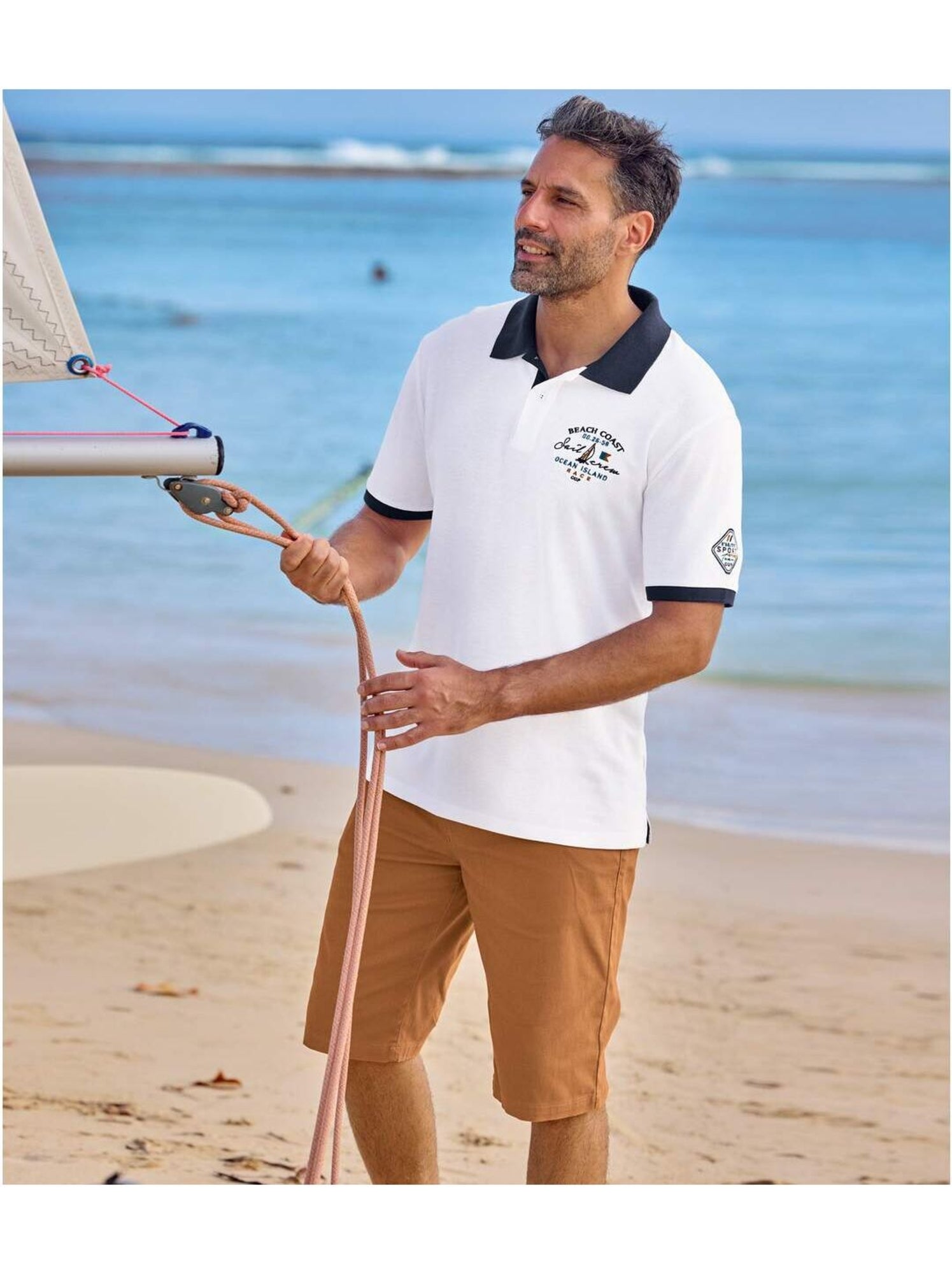 Bermuda chino twill stretch   - atlas for men - Camel