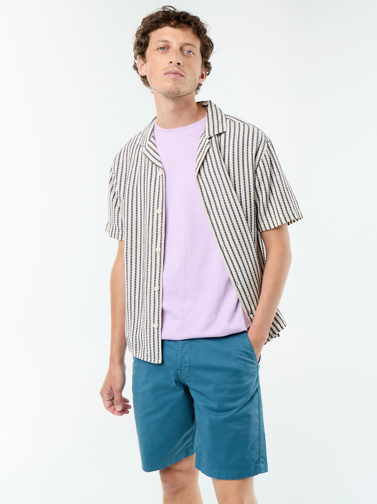 Bermuda chino uni - Bleu