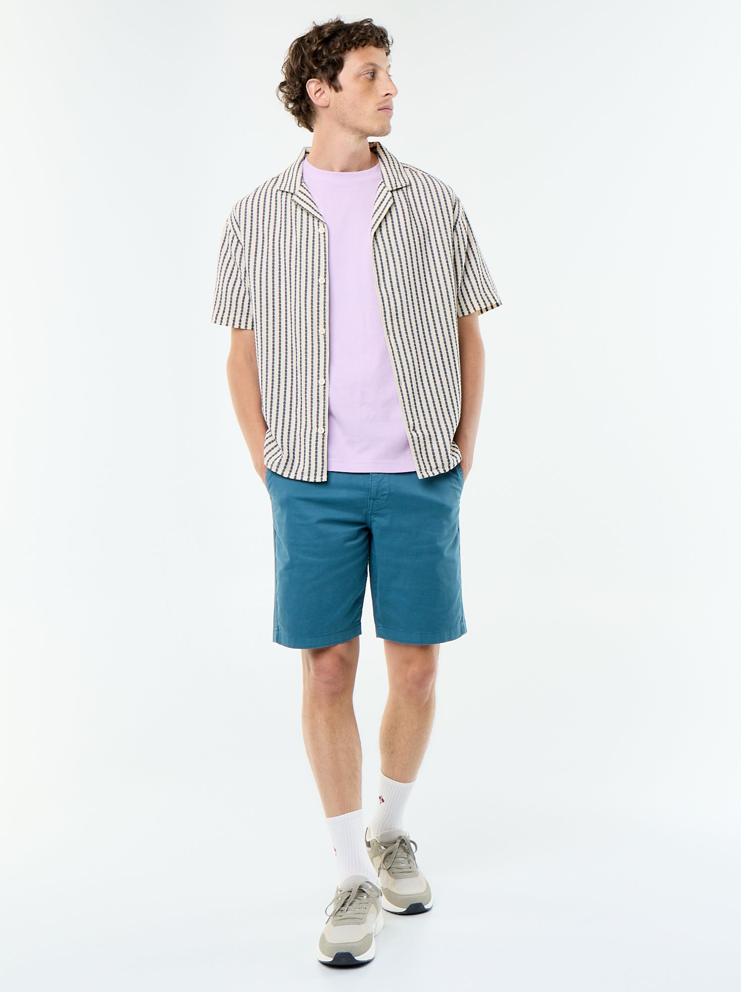 Bermuda chino uni - Bleu