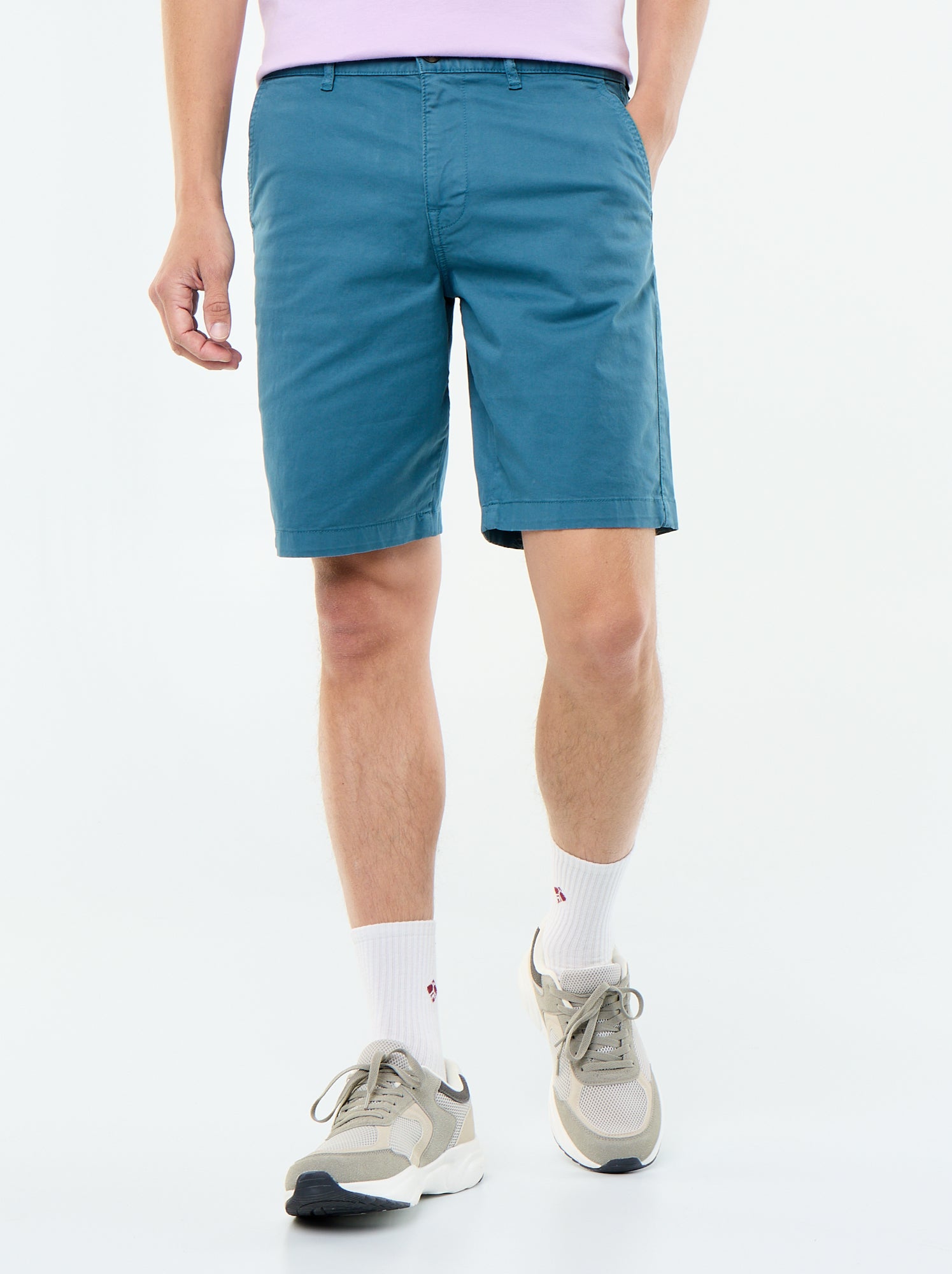 Bermuda chino uni - Bleu