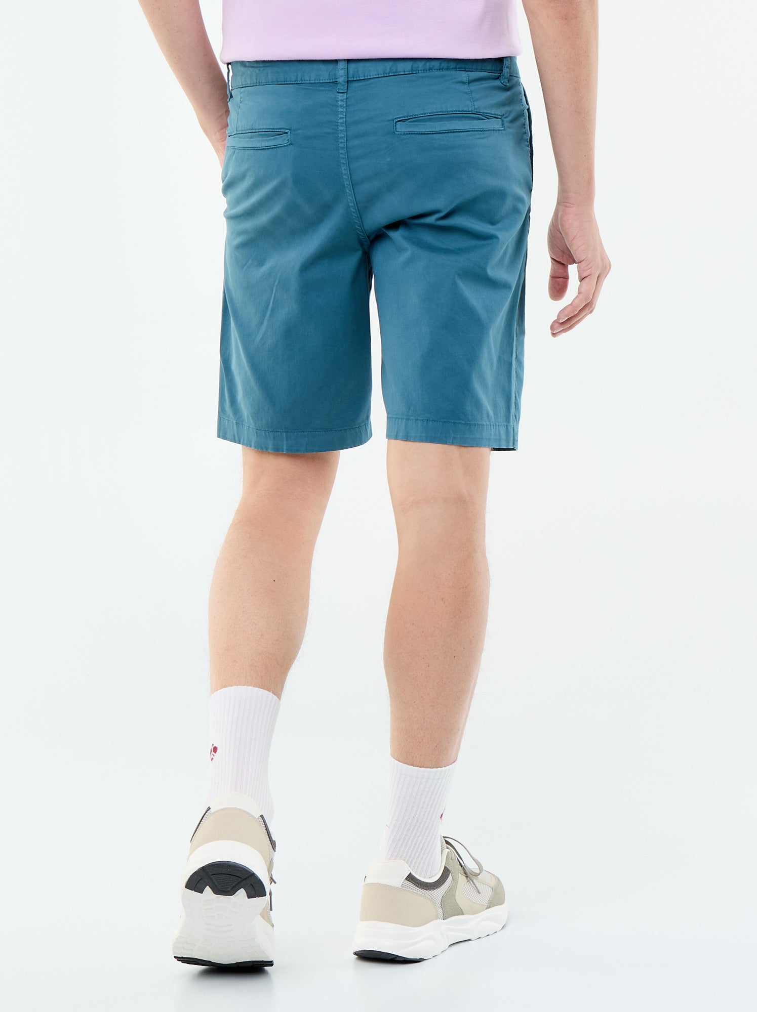 Bermuda chino uni - Bleu