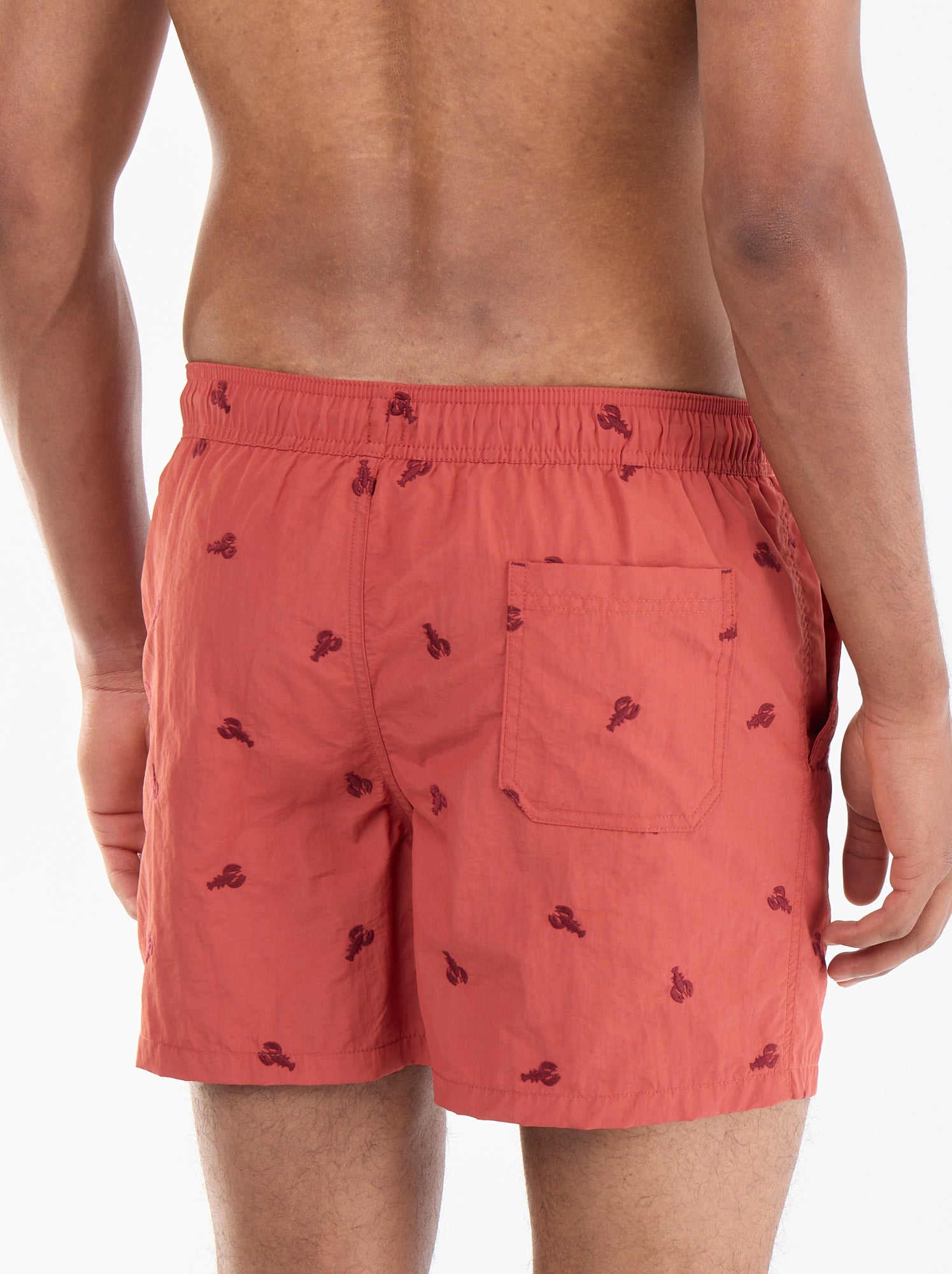 Bermuda de bain à motif - Rouge