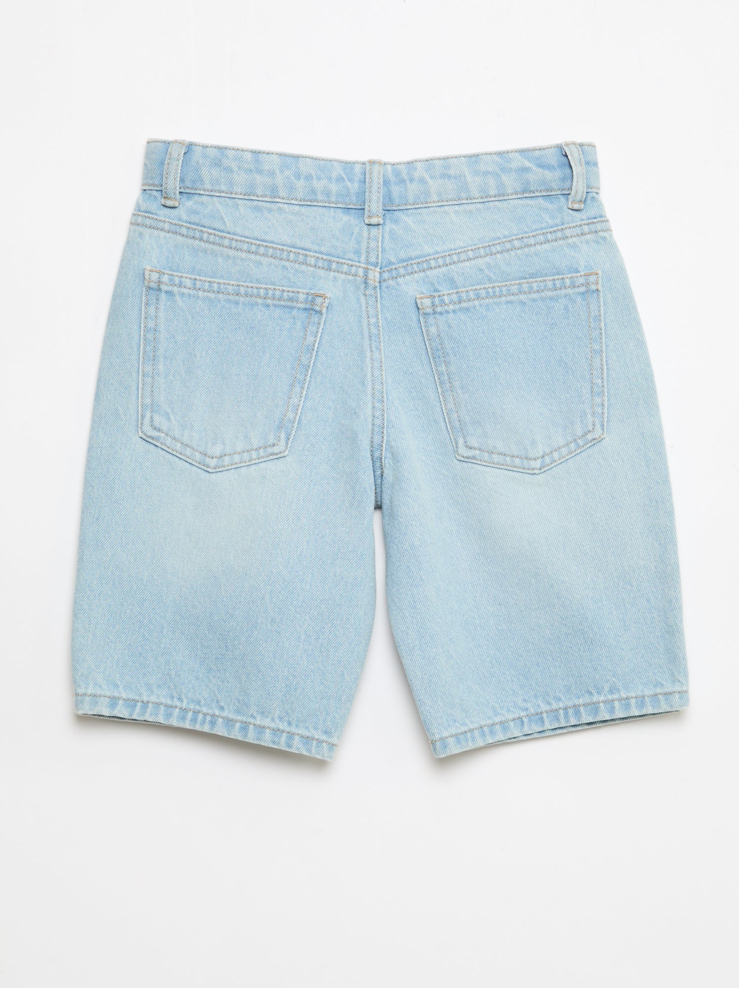 Bermuda denim slim fit stretch en coton - Bleu ciel