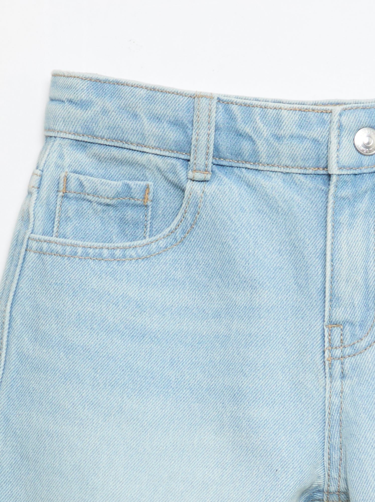 Bermuda denim slim fit stretch en coton - Bleu ciel