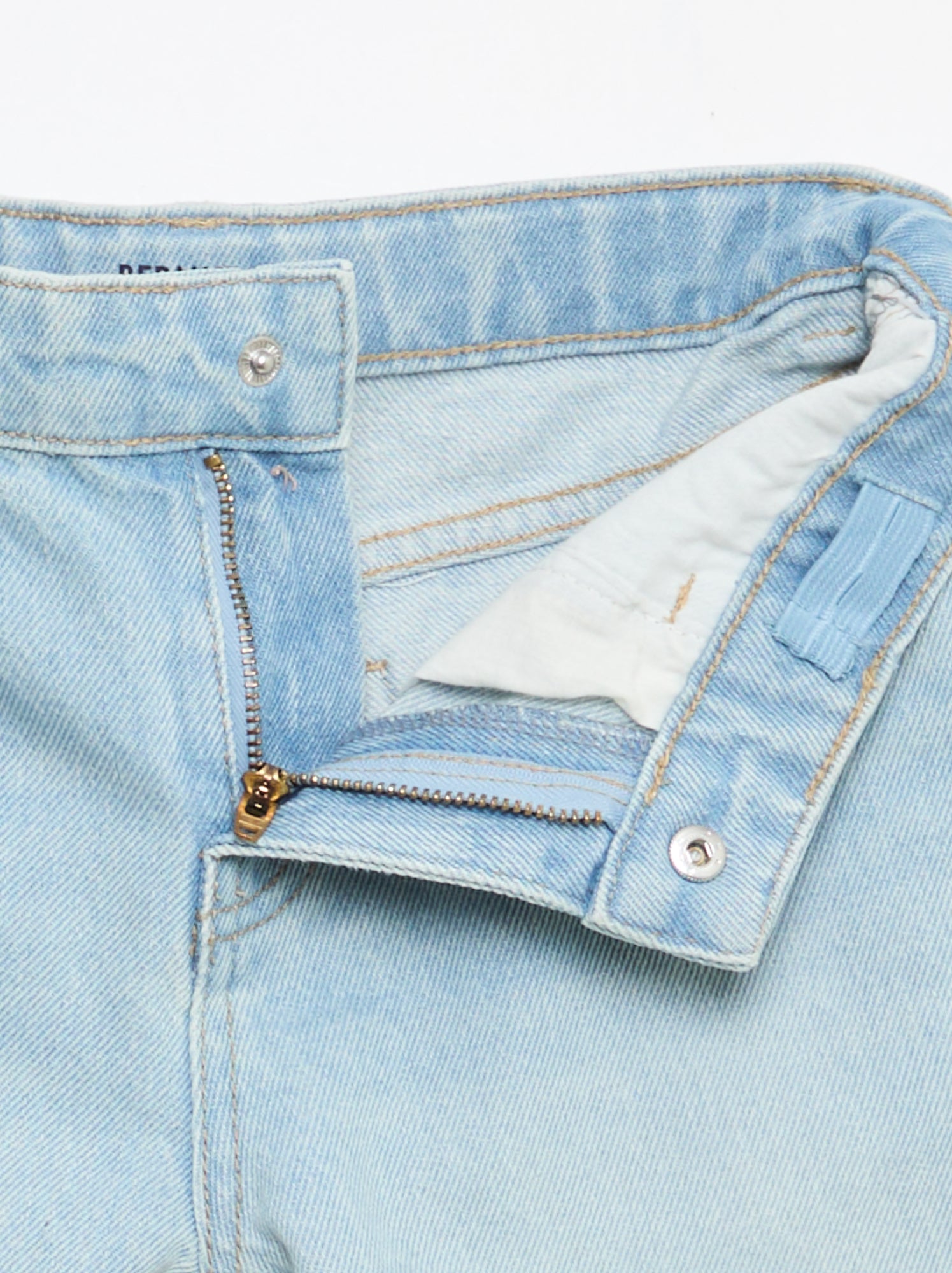 Bermuda denim slim fit stretch en coton - Bleu ciel