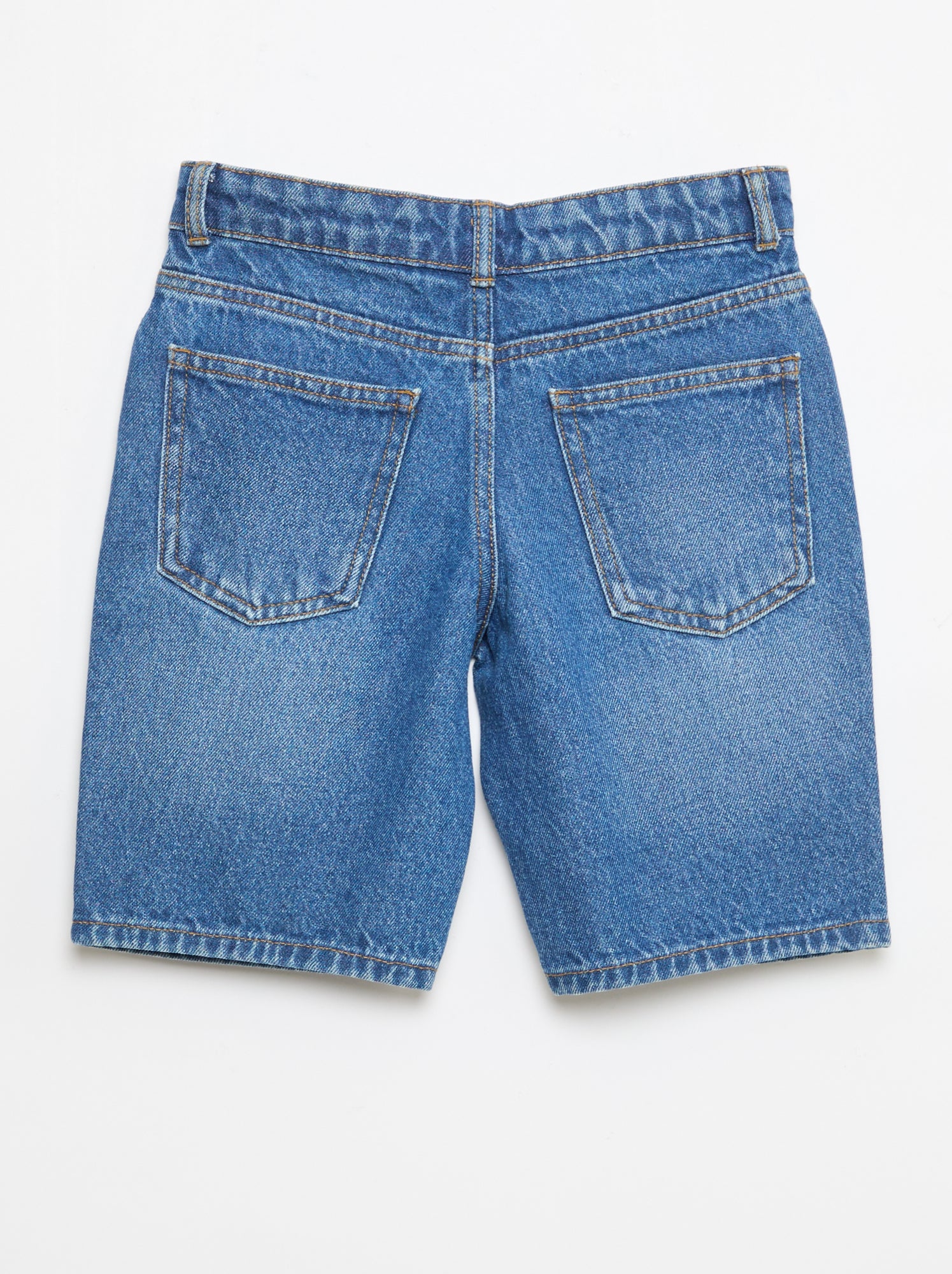 Bermuda denim slim fit stretch en coton - Bleu