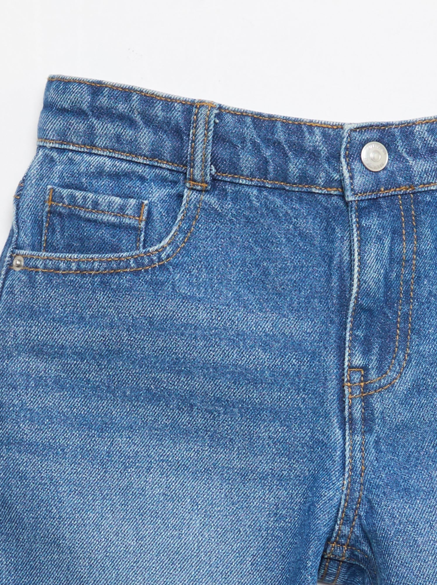 Bermuda denim slim fit stretch en coton - Bleu