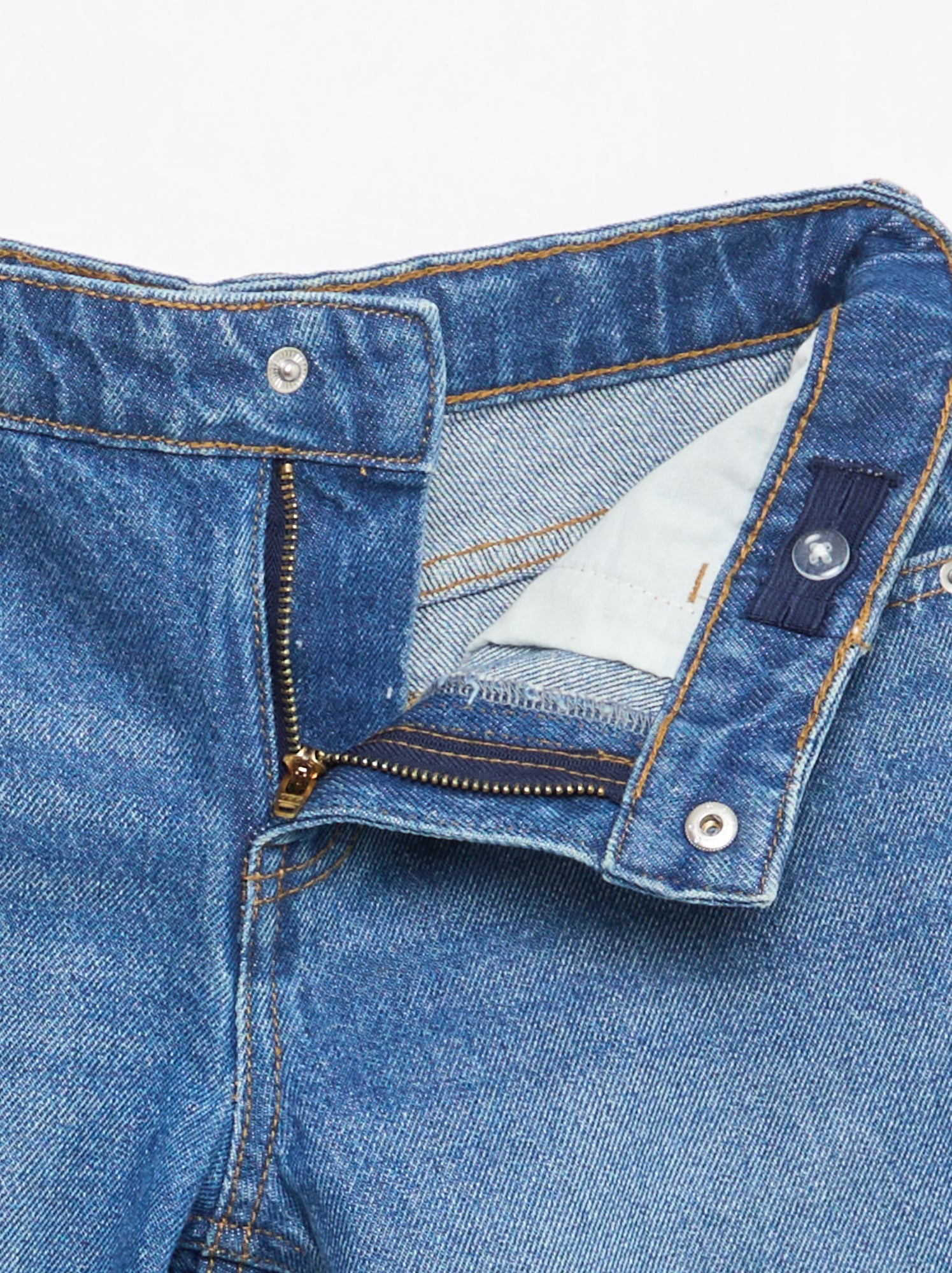 Bermuda denim slim fit stretch en coton - Bleu