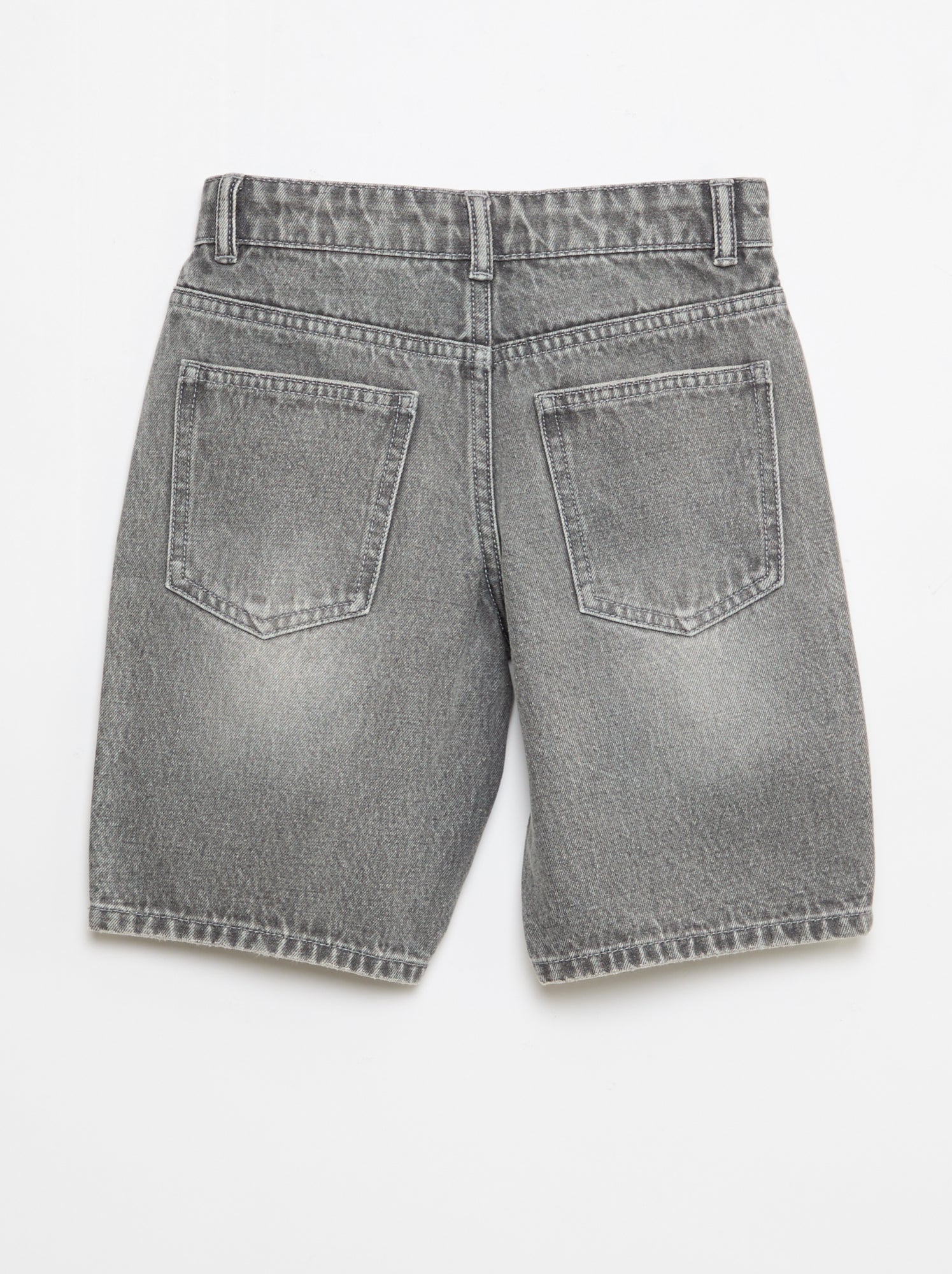 Bermuda denim slim fit stretch en coton - Gris