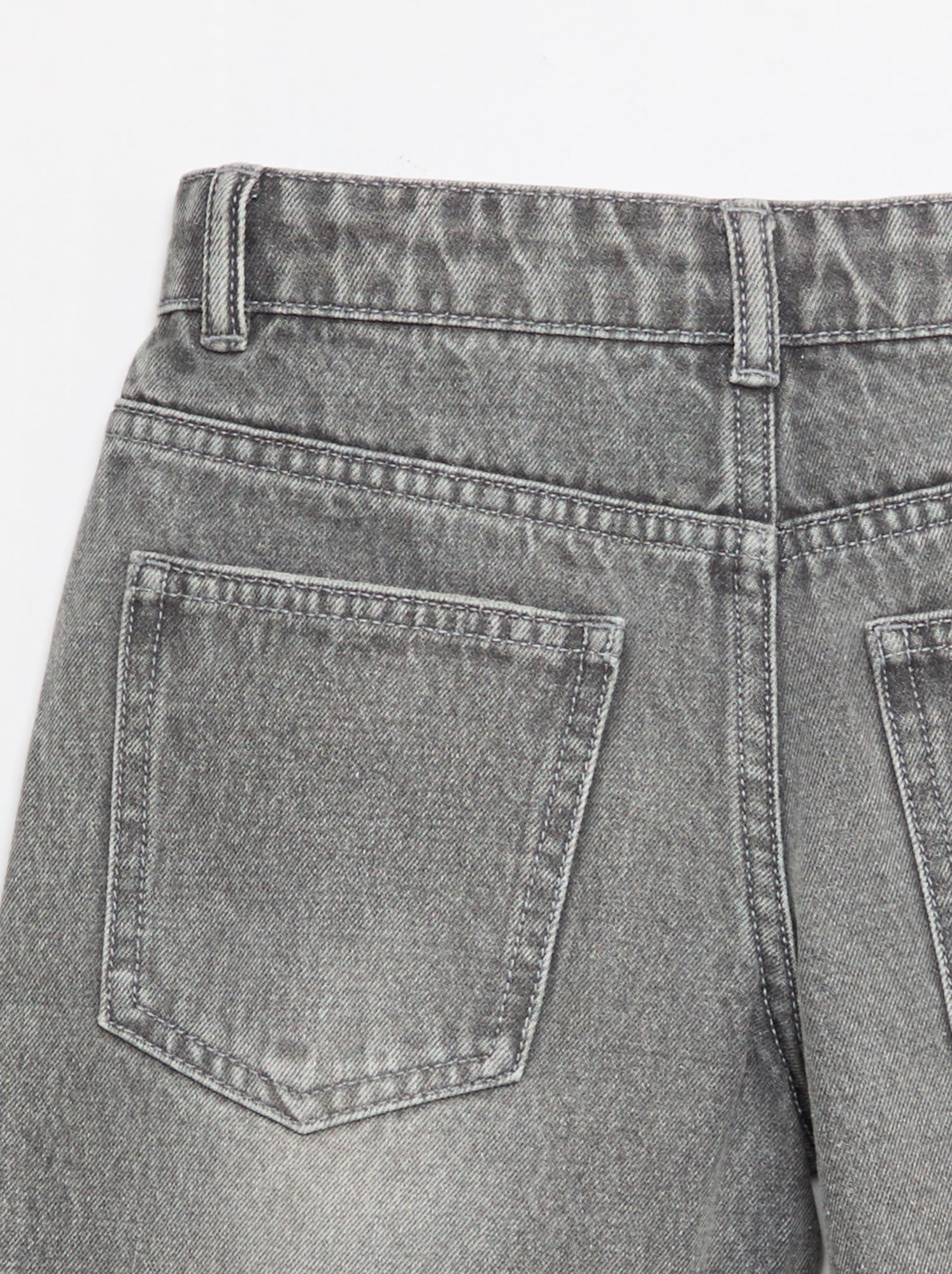 Bermuda denim slim fit stretch en coton - Gris