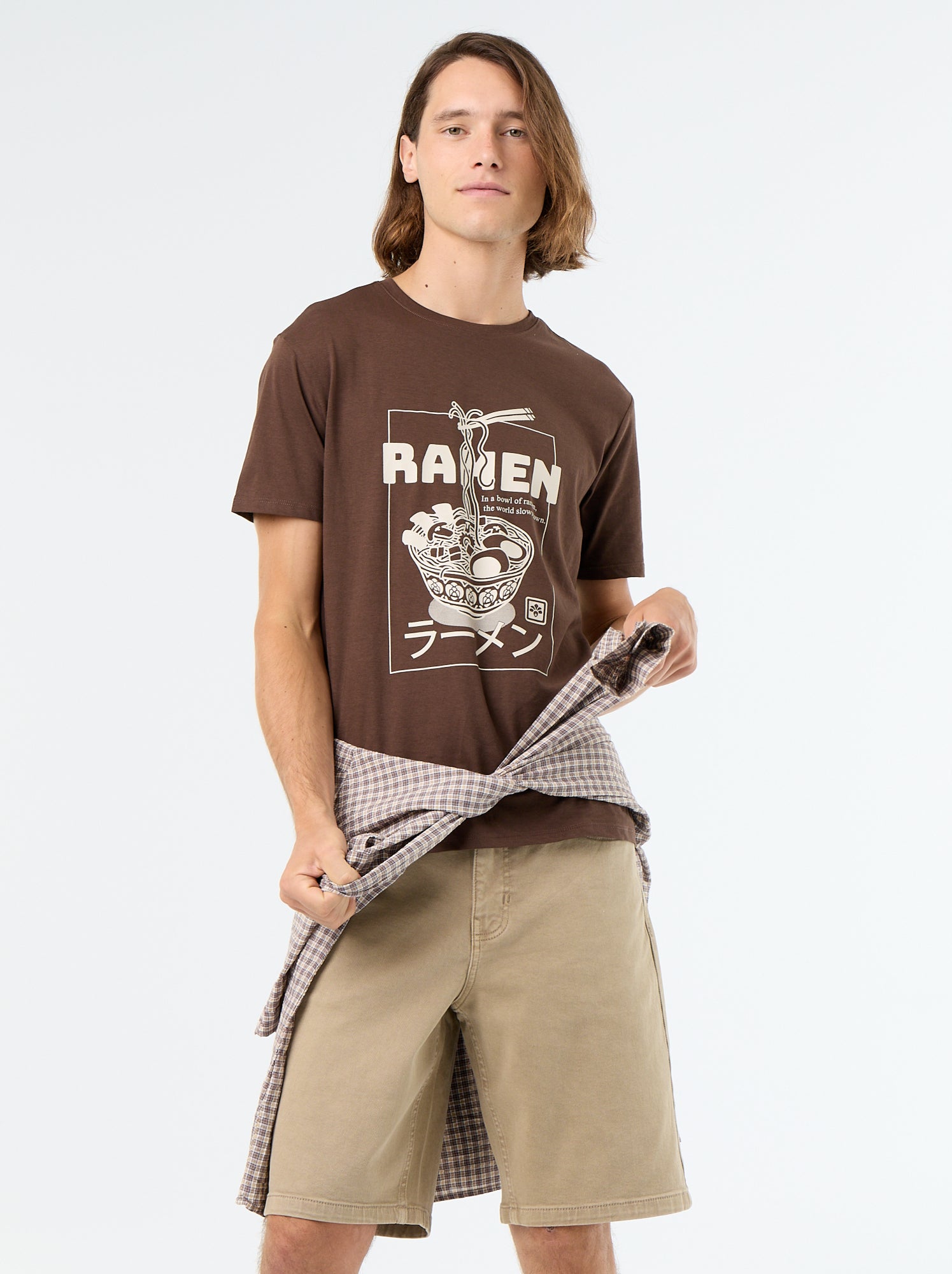 Bermuda en jean 5 poches - Beige