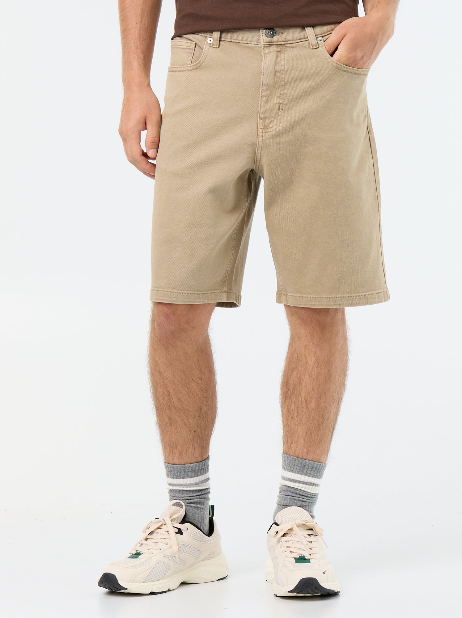 Bermuda en jean 5 poches - Beige