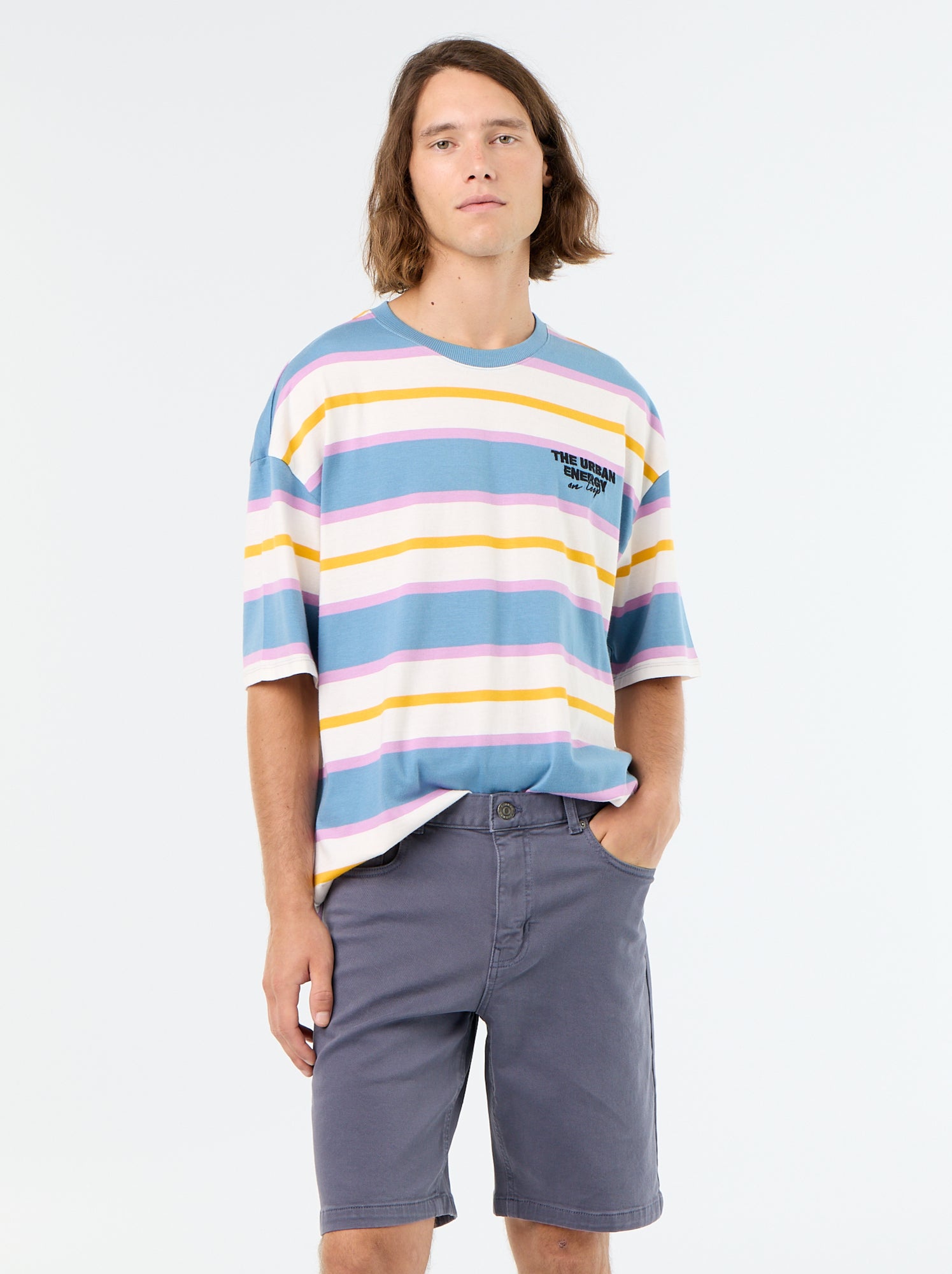 Bermuda en jean 5 poches - Gris