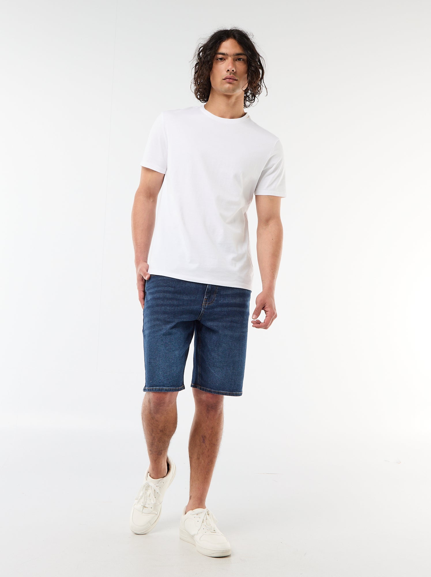 Bermuda en jean slim fit - Bleu (FIK48_1)