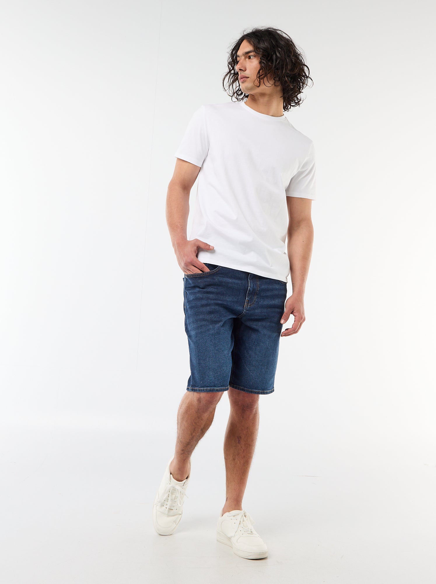 Bermuda en jean slim fit - Bleu (FIK48_1)