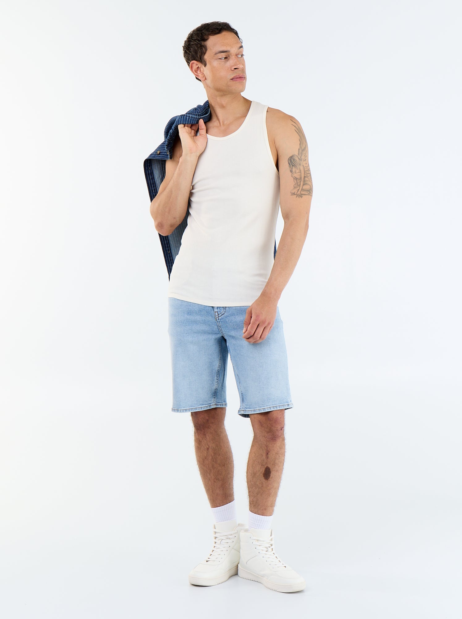 Bermuda en jean slim fit - Bleu (FIK48_2)