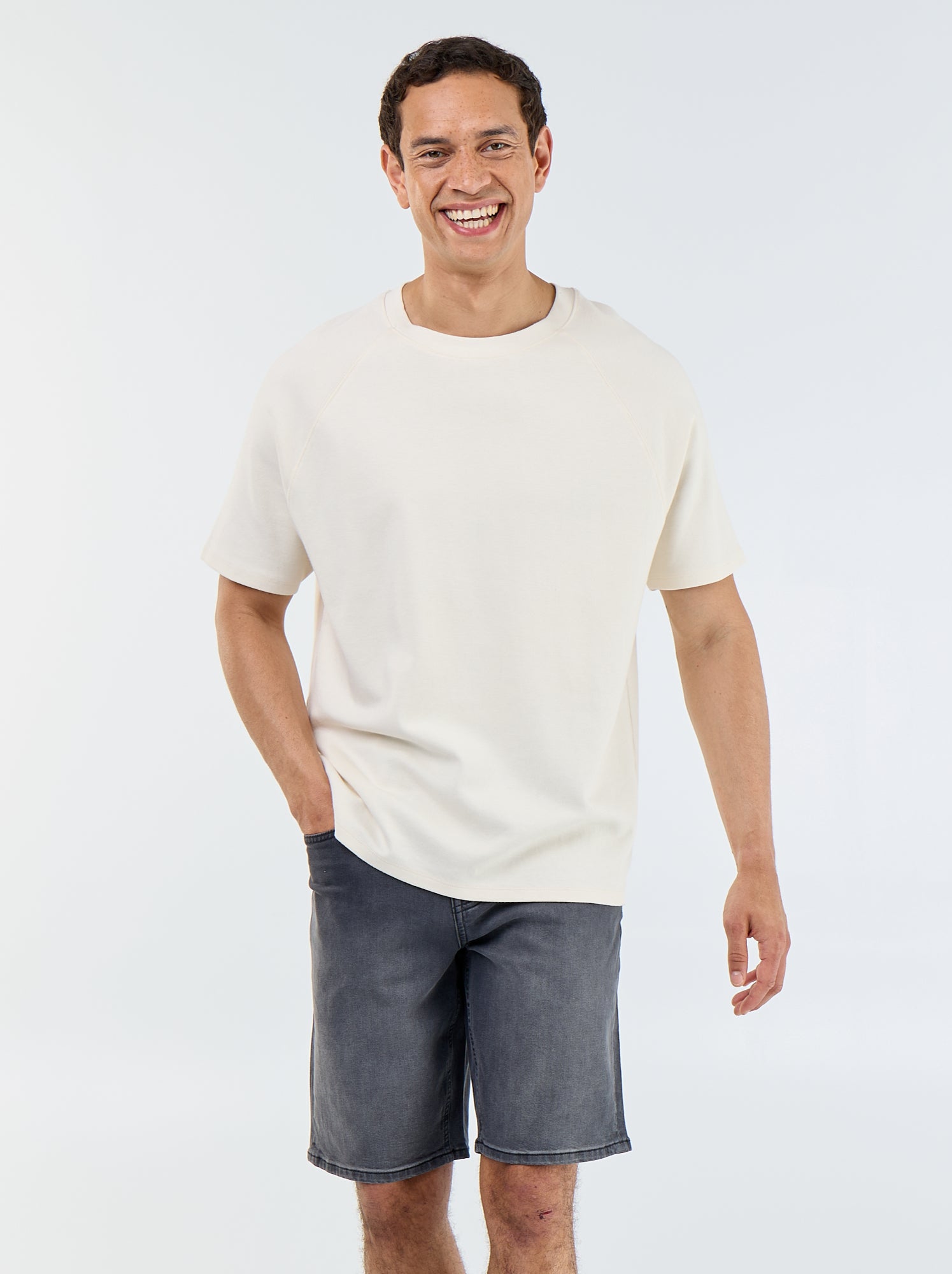 Bermuda en jean slim fit - Gris