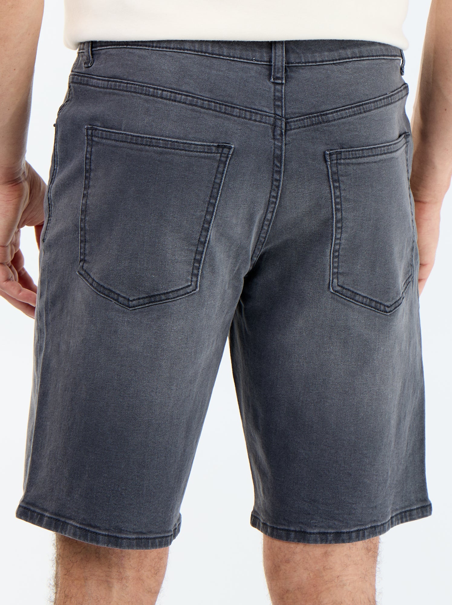 Bermuda en jean slim fit - Gris