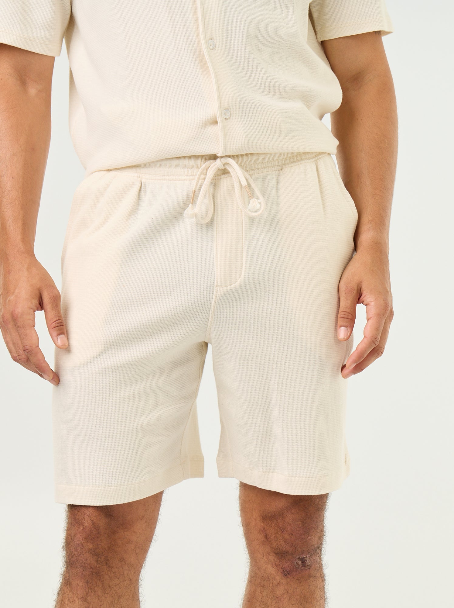 Bermuda en maille gaufrée - Blanc