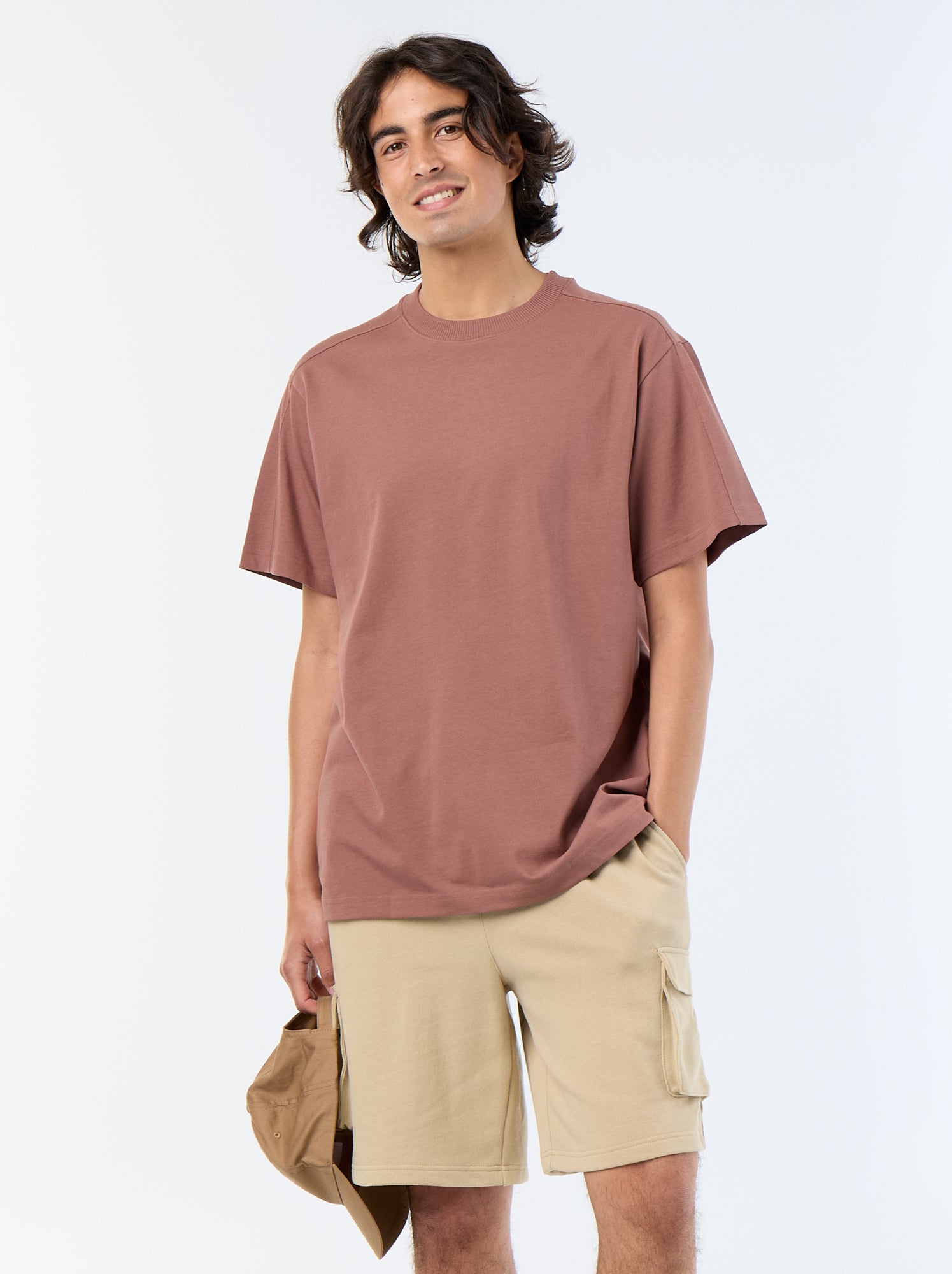 Bermuda en molleton léger avec poches à rabat - Beige
