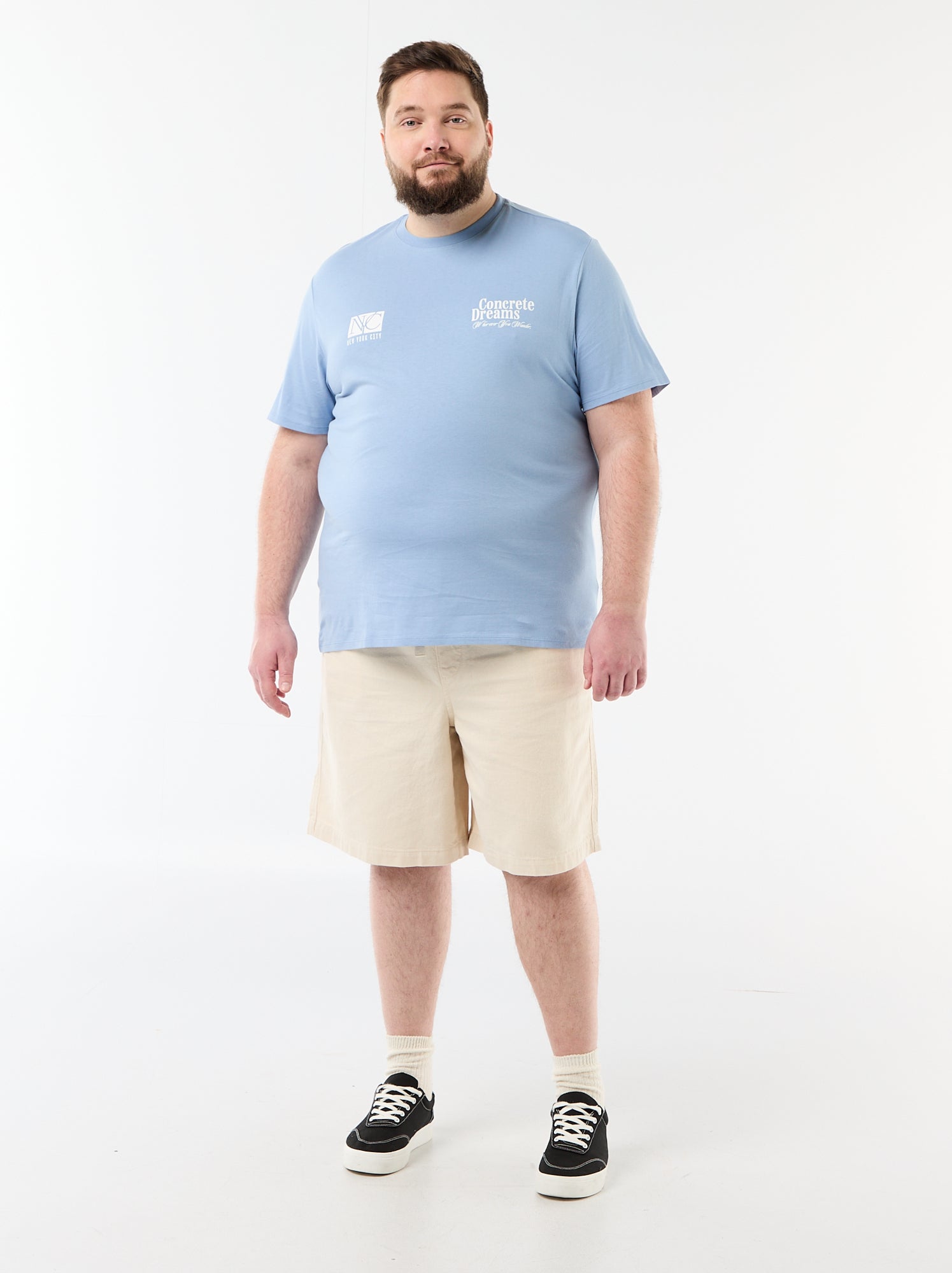 Bermuda en twill avec cordons de serrage - Blanc