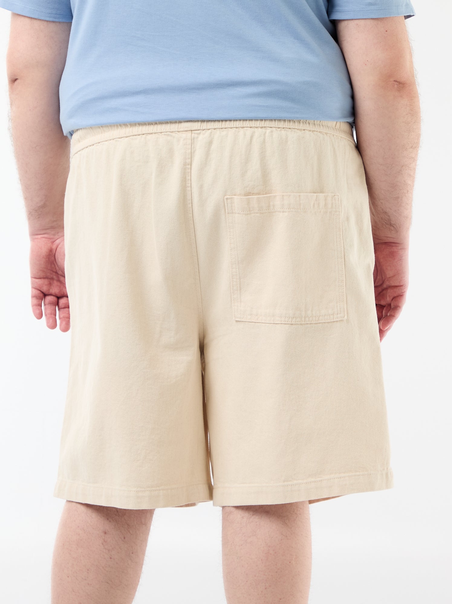 Bermuda en twill avec cordons de serrage - Blanc