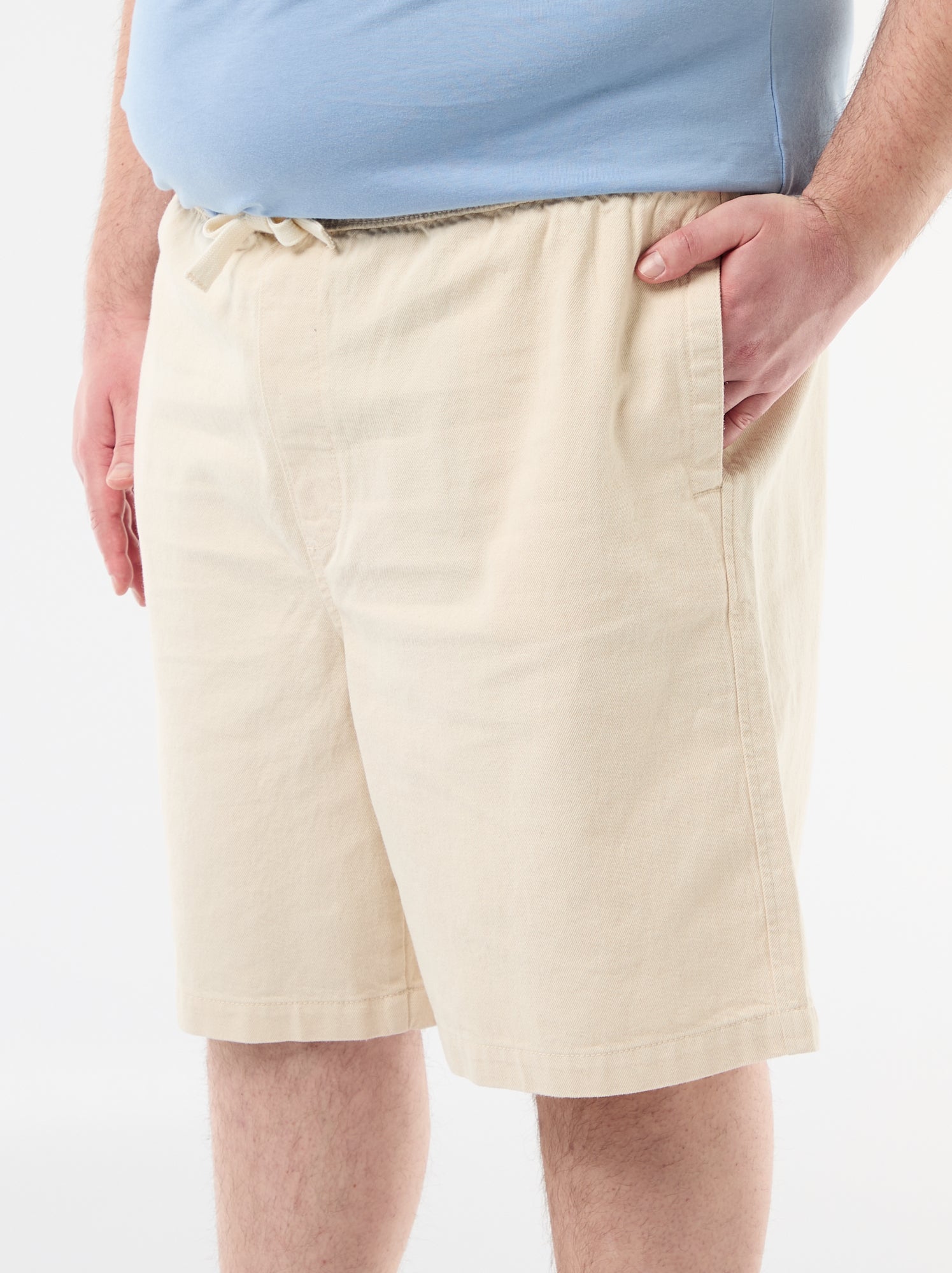 Bermuda en twill avec cordons de serrage - Blanc