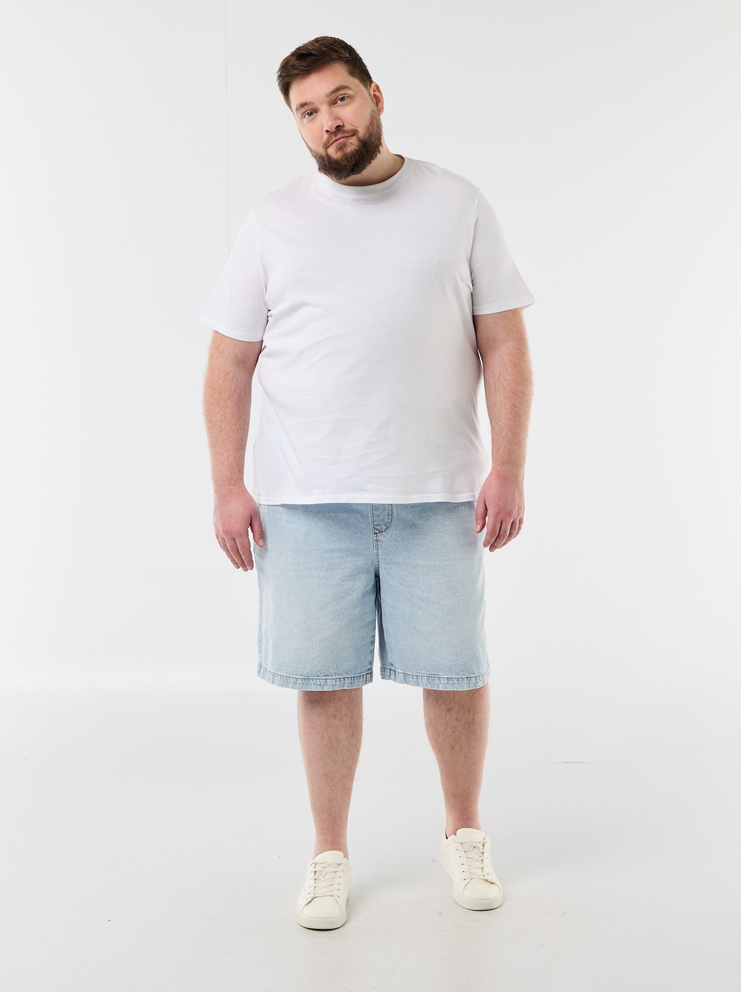 Bermuda en twill avec cordons de serrage - Bleu