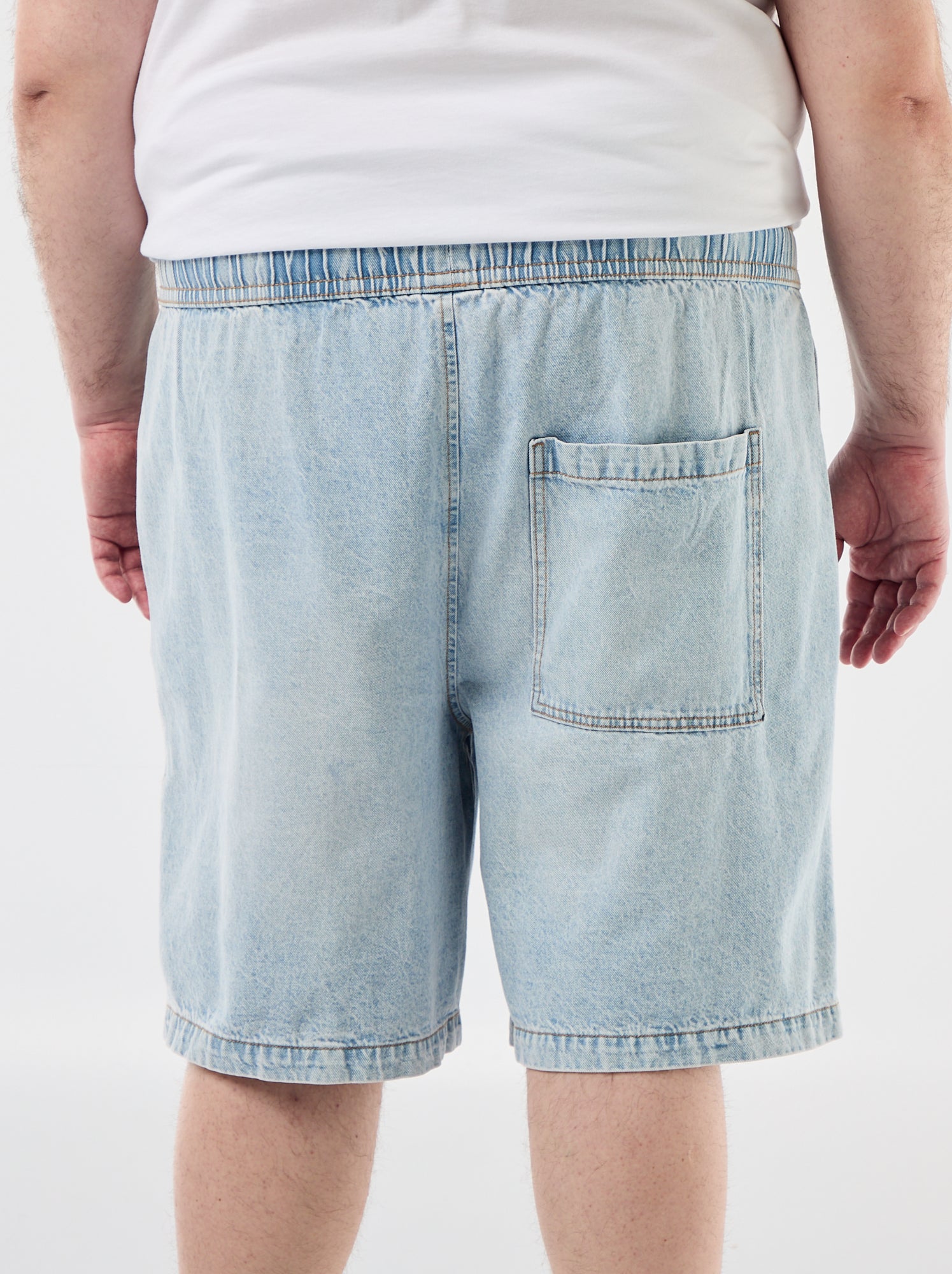 Bermuda en twill avec cordons de serrage - Bleu