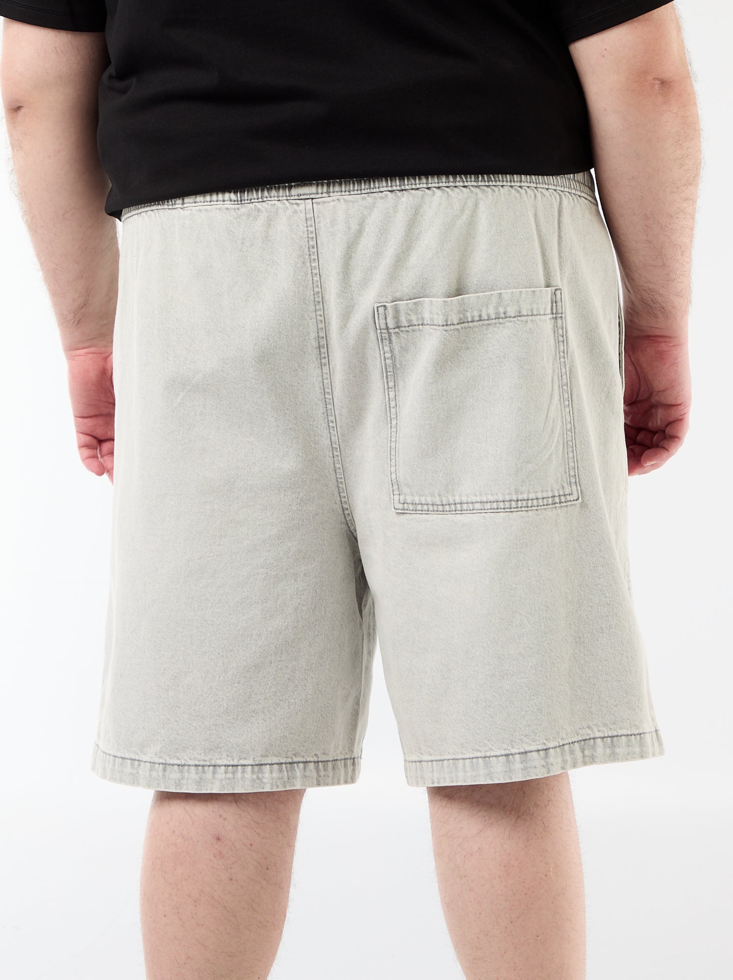 Bermuda en twill avec cordons de serrage - Gris