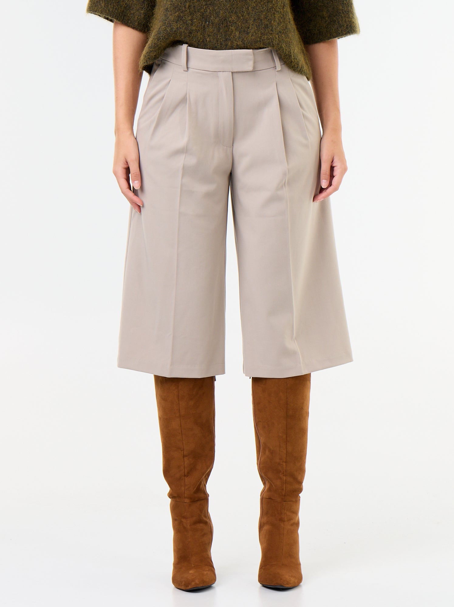 Bermuda long coupe chino - Beige