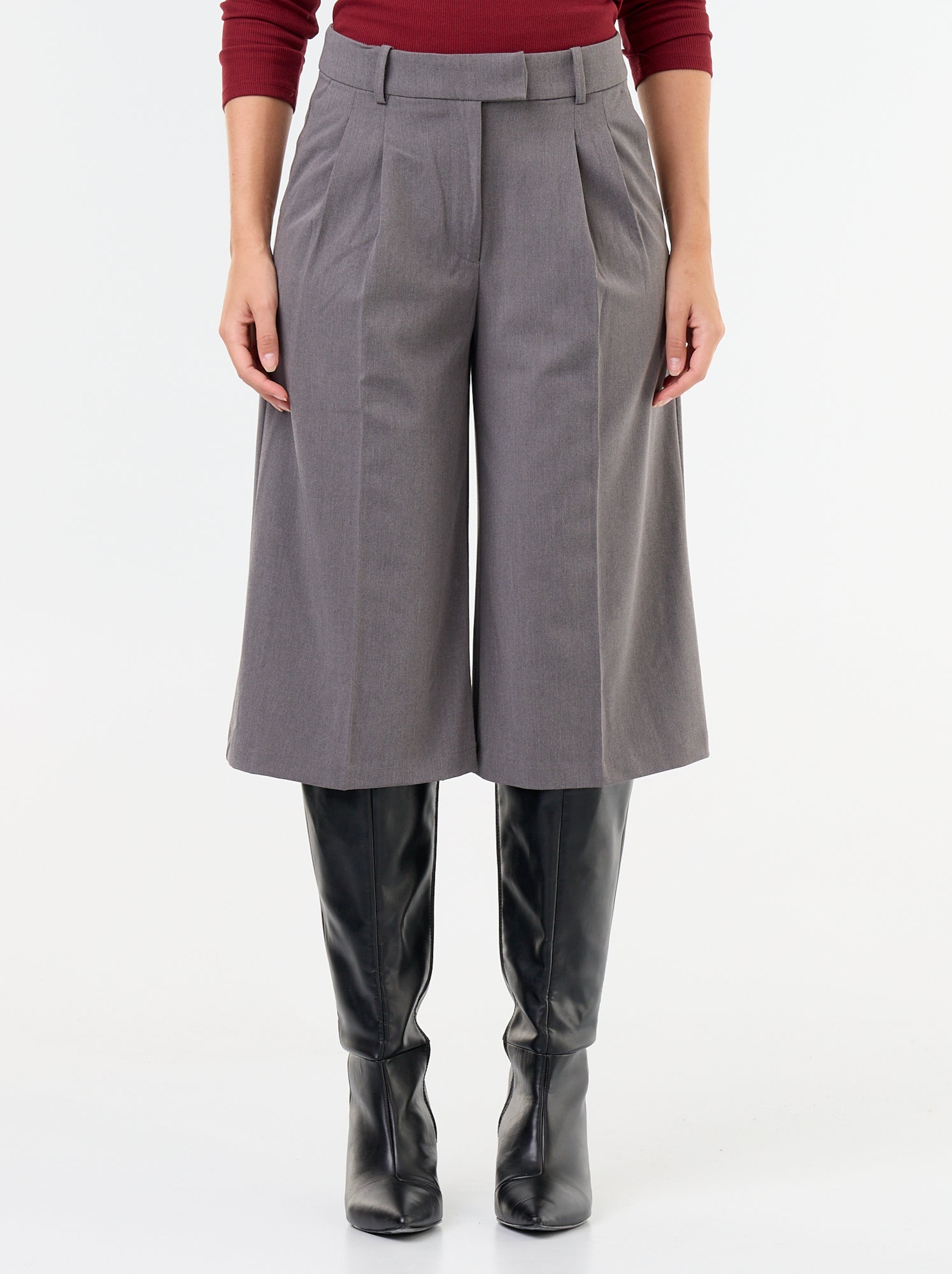 Bermuda long coupe chino - Gris