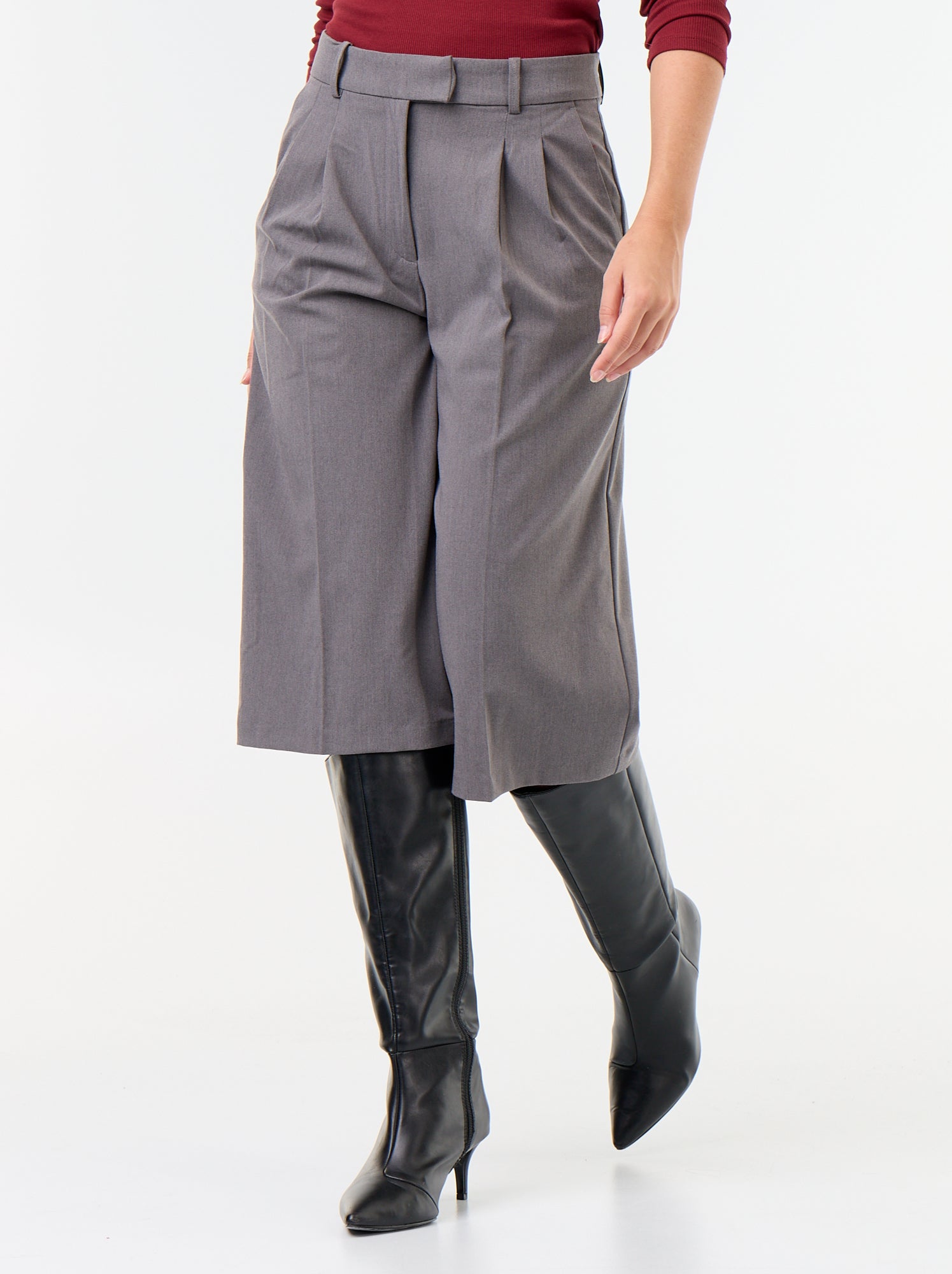 Bermuda long coupe chino - Gris