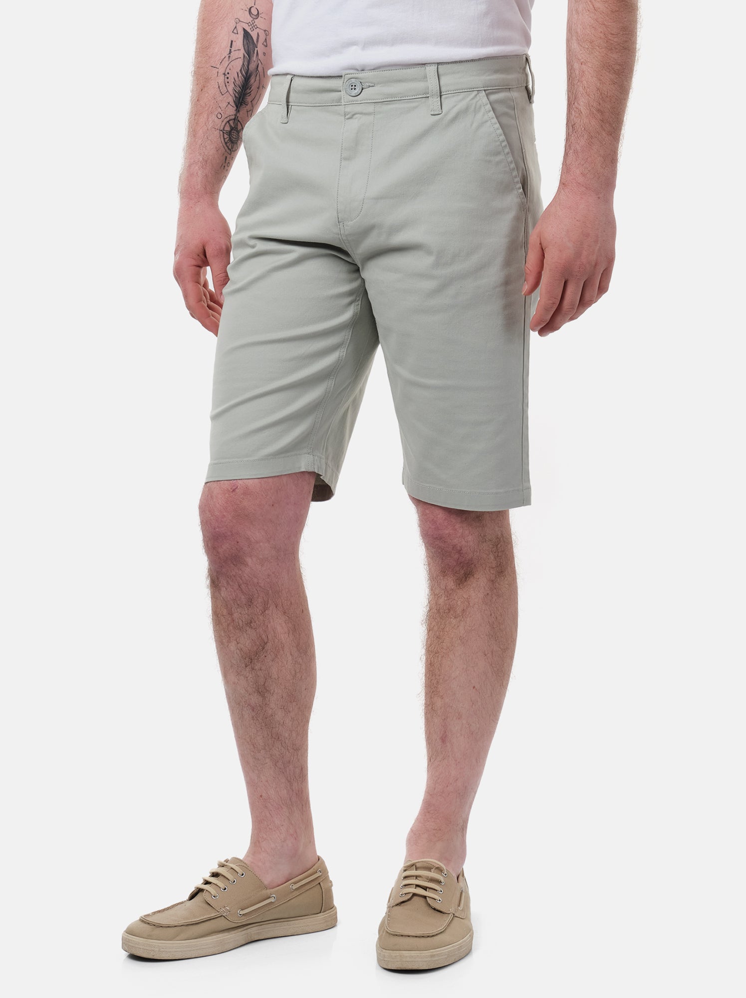 Bermuda poches fendues - Gris perle